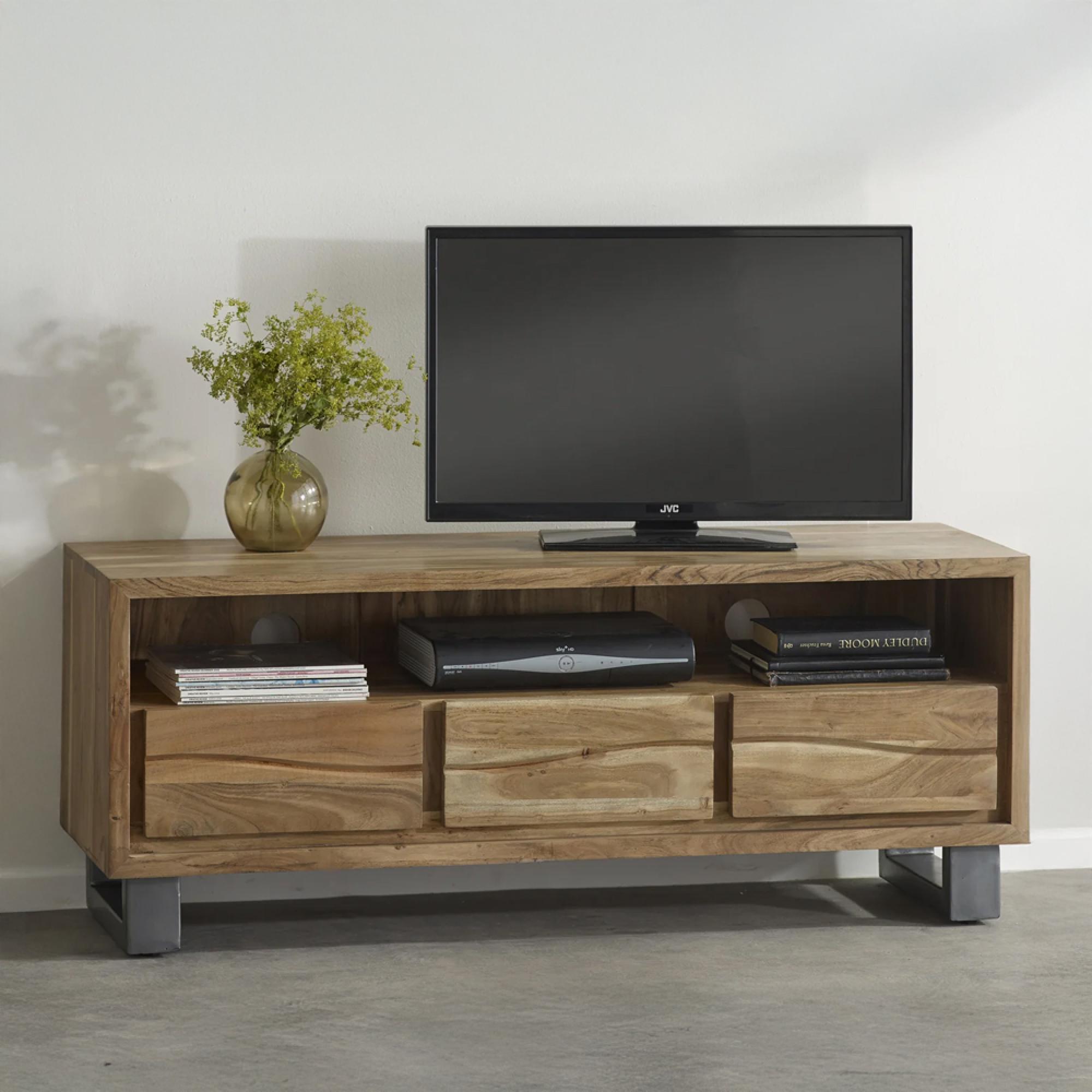 Baltic TV Unit - 140cm - Live Edge - Solid Acacia Wood
