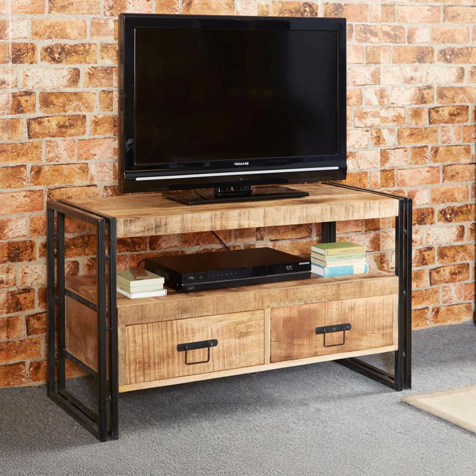 Cosmo TV Unit - 102cm - Industrial Style - Wooden and Metal
