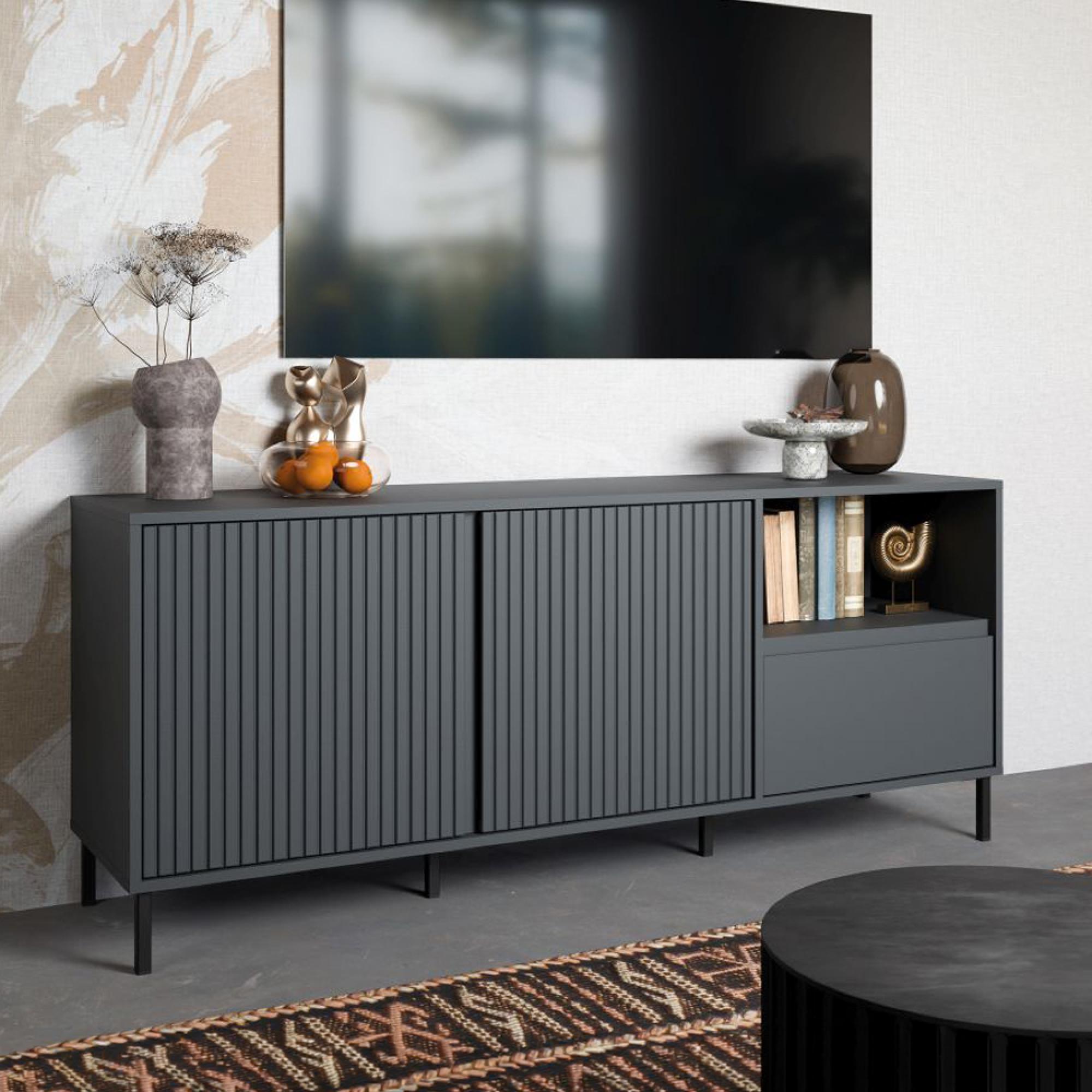 Avenale TV Cabinet - 2 Door - 1 Drawer - 157.8cm - Anthracite