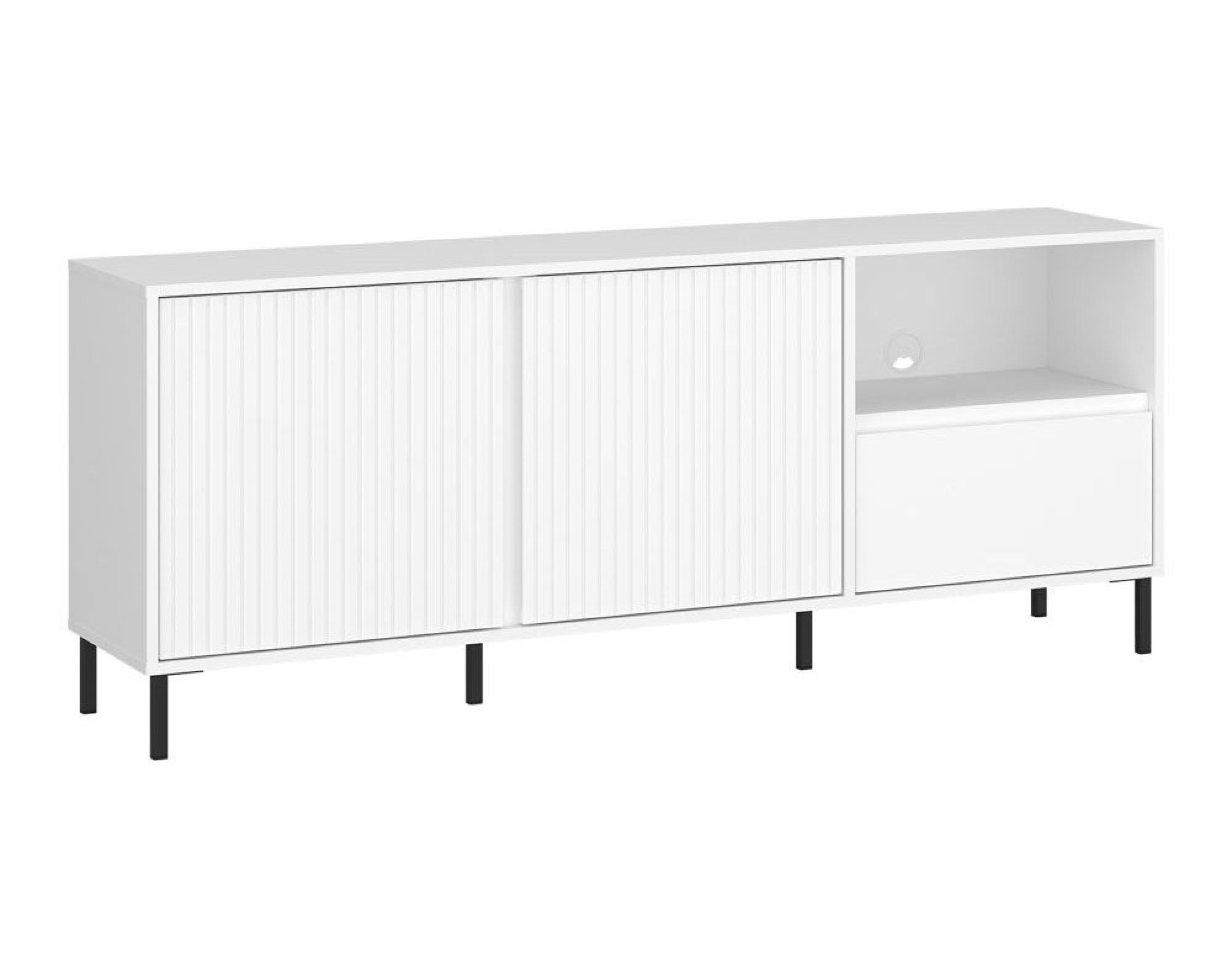 Avenale TV Cabinet - 2 Door - 1 Drawer - 157.8cm - Alpine White High Gloss