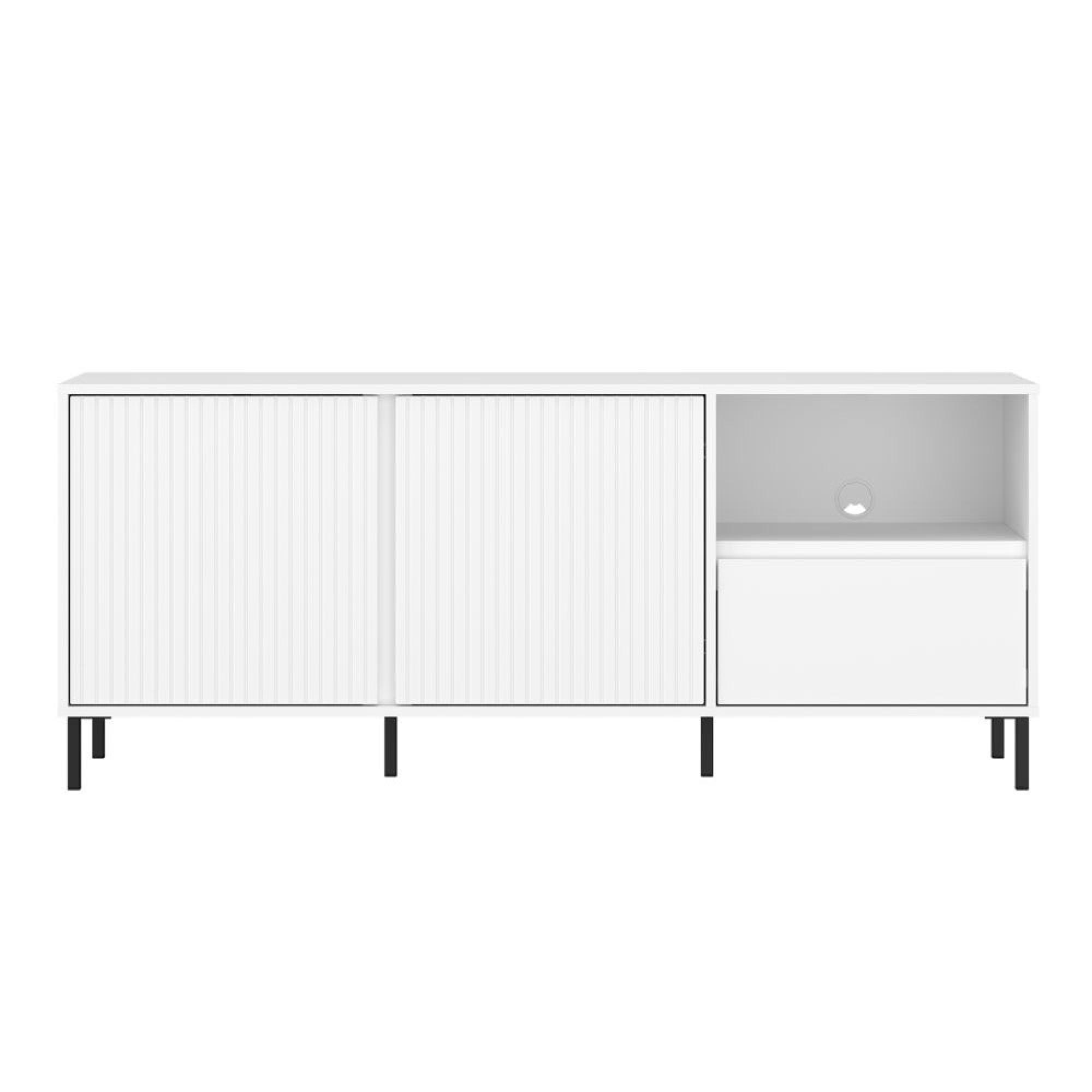 Avenale TV Cabinet - 2 Door - 1 Drawer - 157.8cm - Alpine White High Gloss