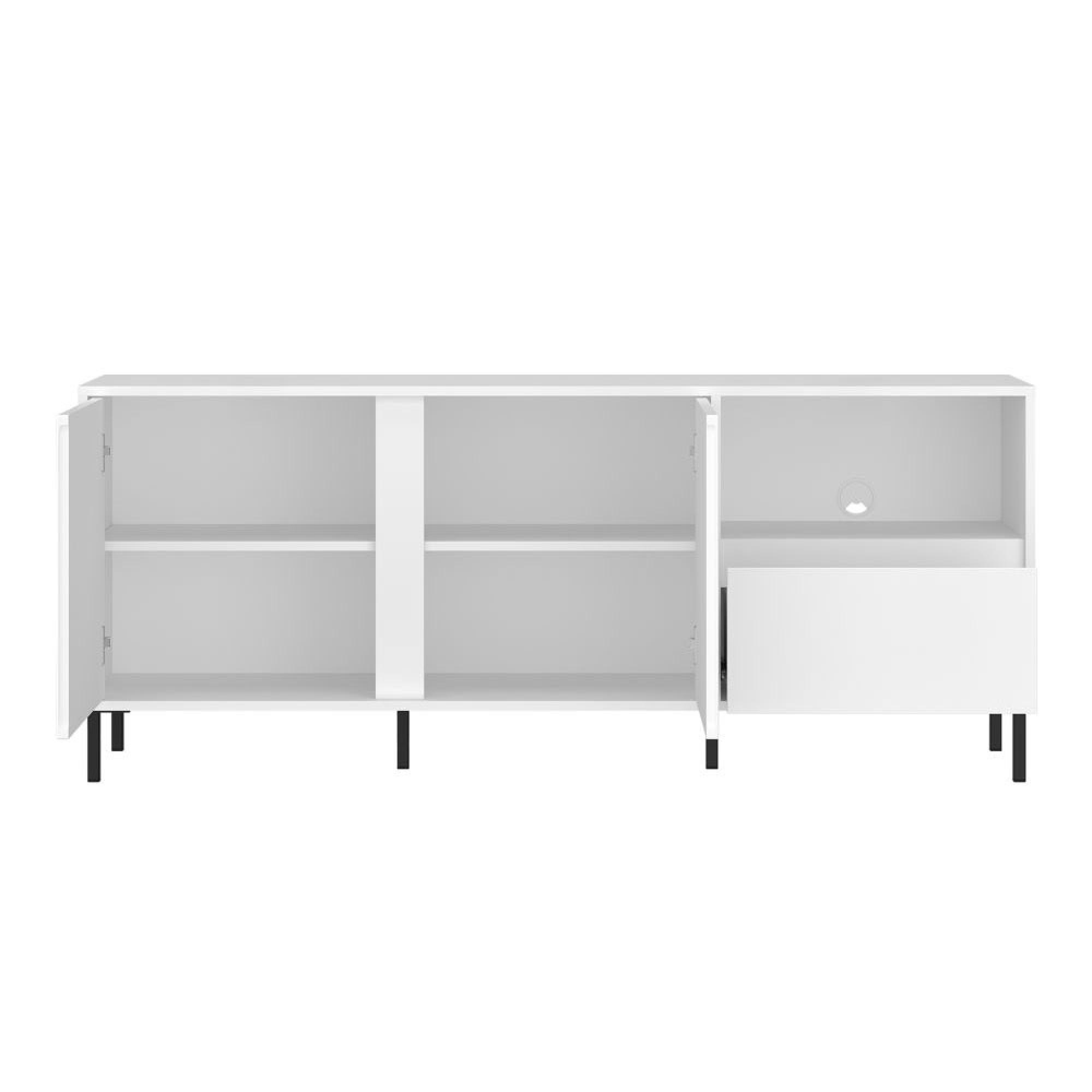Avenale TV Cabinet - 2 Door - 1 Drawer - 157.8cm - Alpine White High Gloss