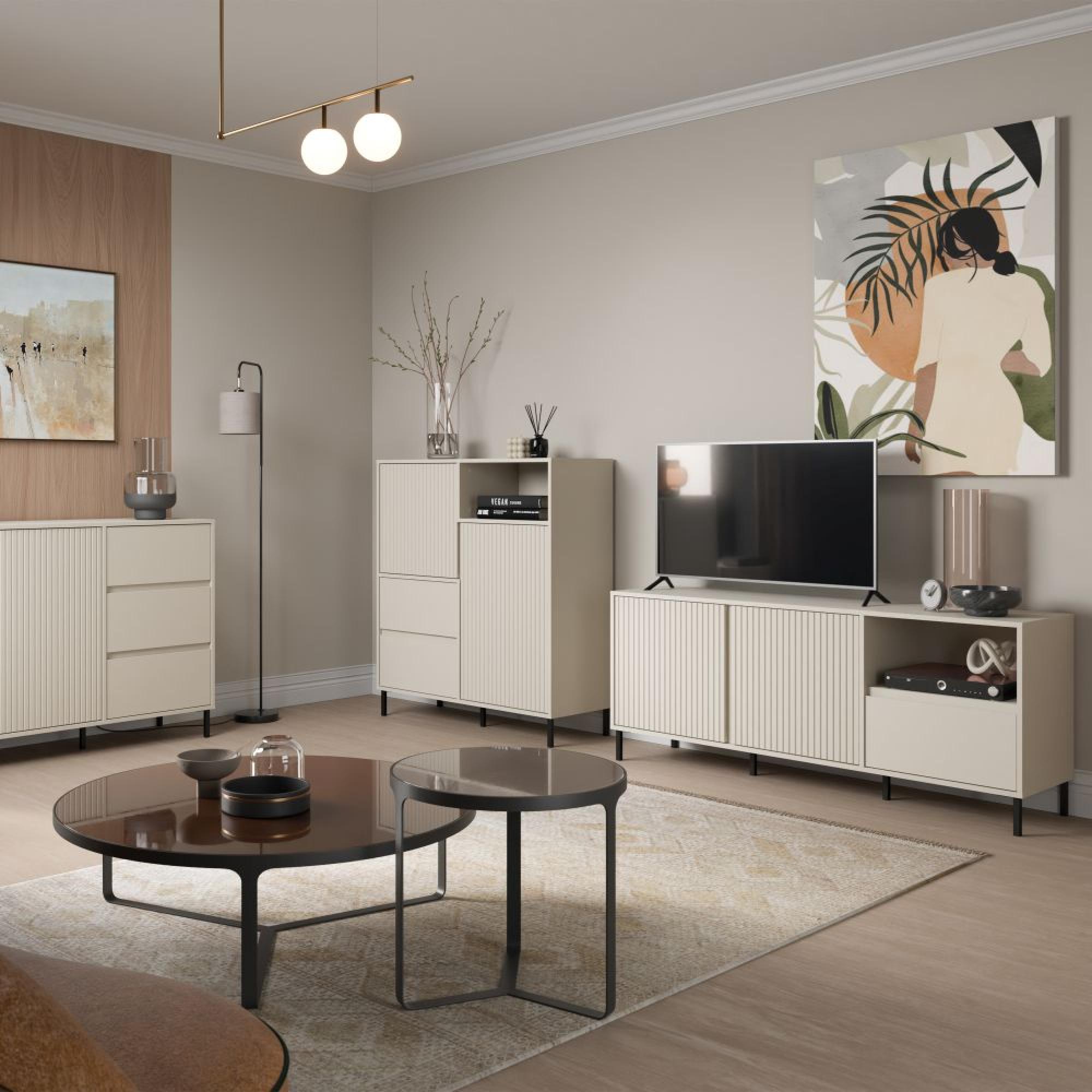 Avenale TV Cabinet - 2 Door - 1 Drawer - 157.8cm - Cashmere