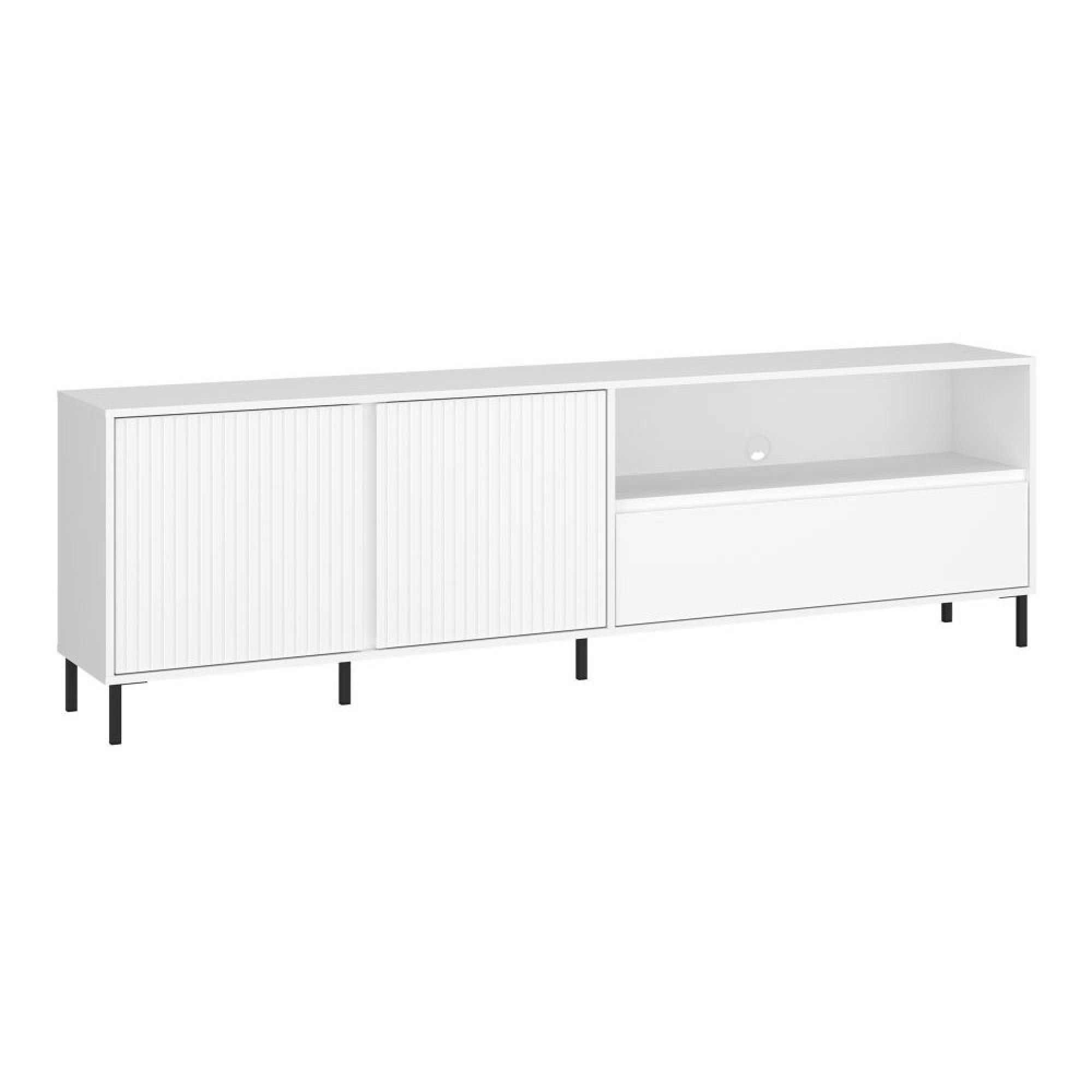 Avenale TV Cabinet - 2 Door - 1 Drawer - 207.8cm - Wide - Alpine White High Gloss