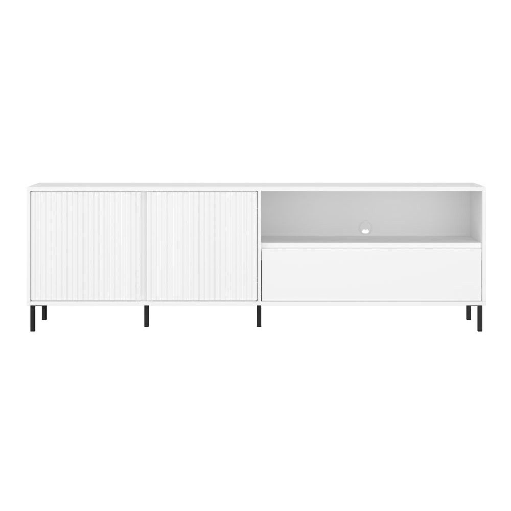 Avenale TV Cabinet - 2 Door - 1 Drawer - 207.8cm - Wide - Alpine White High Gloss