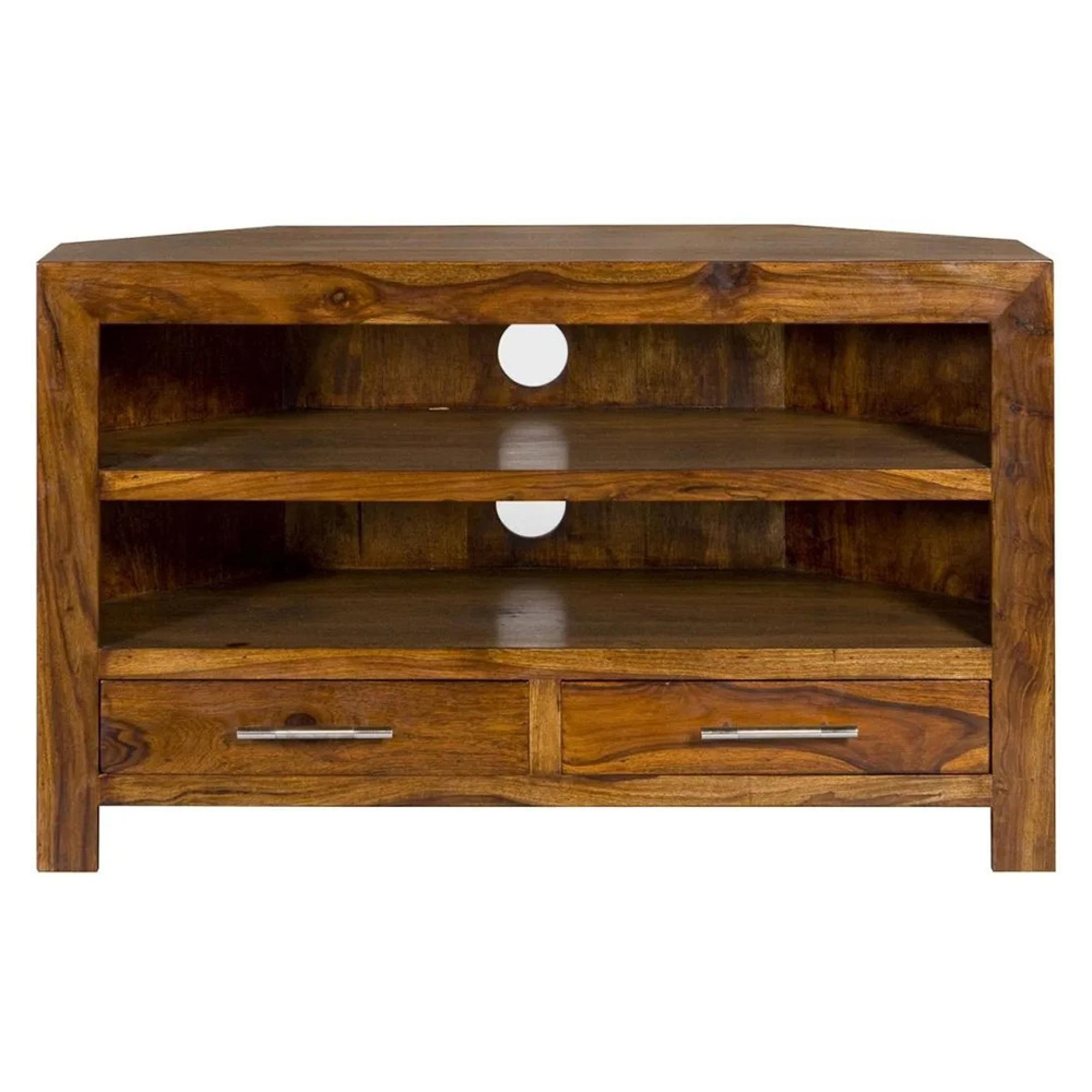 Cuban TV Cabinet - Corner - 100cm - Sheesham Wood