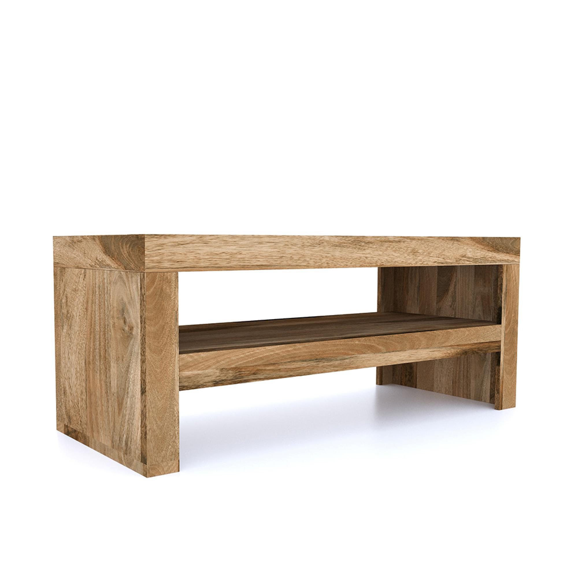 Cube TV Unit - 110cm - Natural Mango Wood