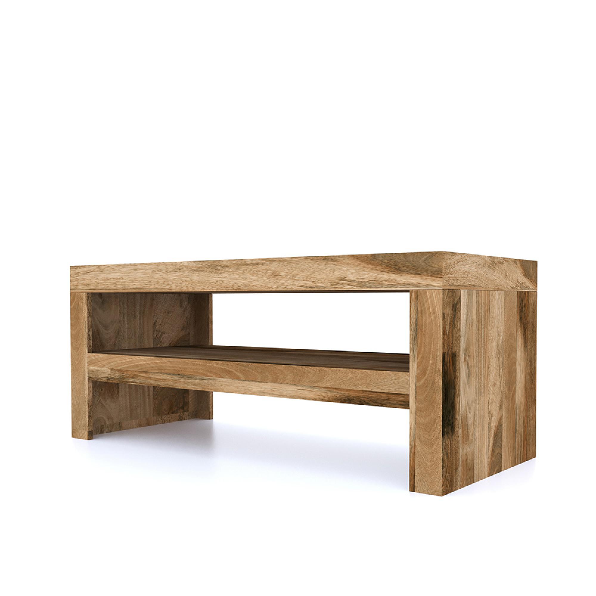 Cube TV Unit - 110cm - Natural Mango Wood