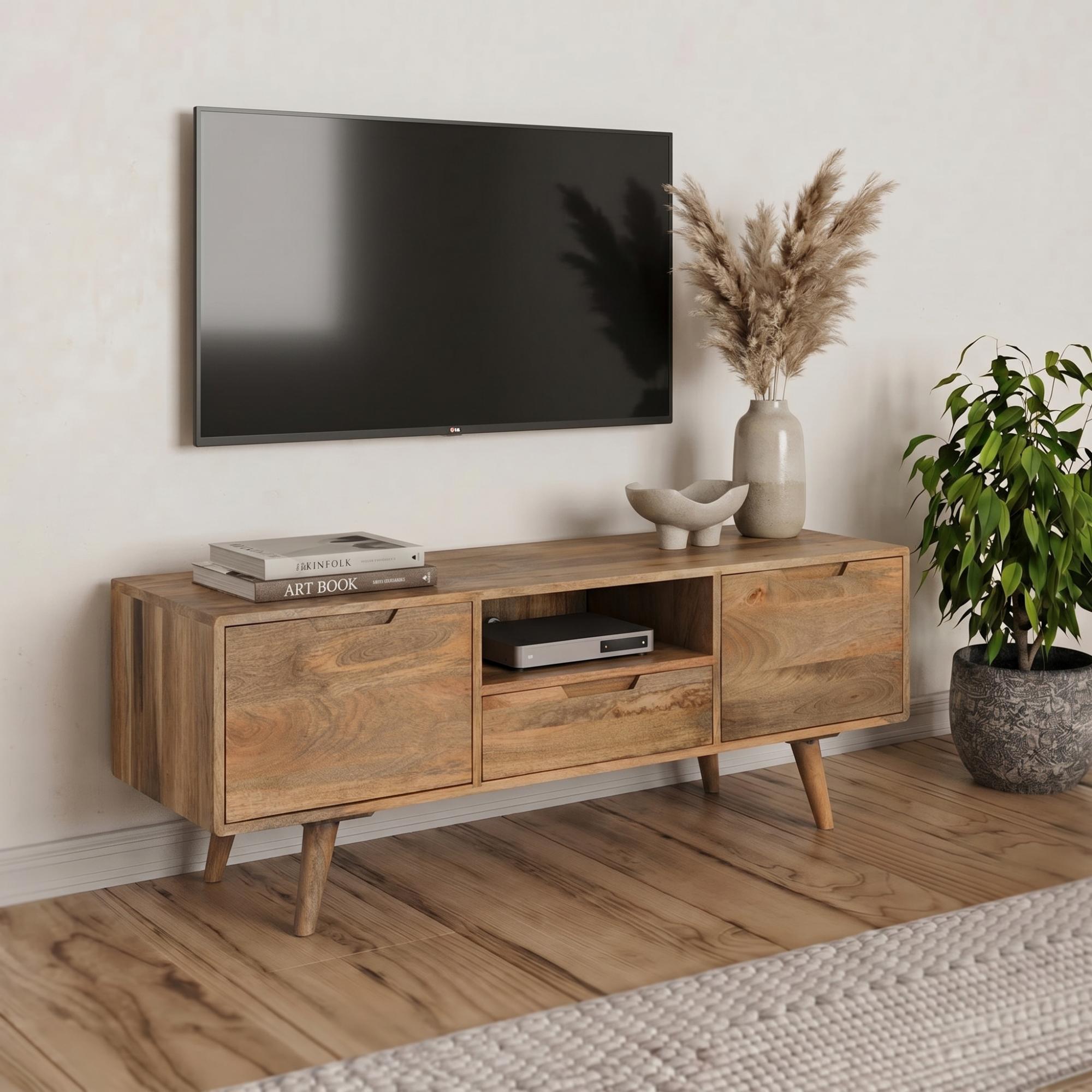Surya Century TV Unit - 135cm - Solid Mango Wood
