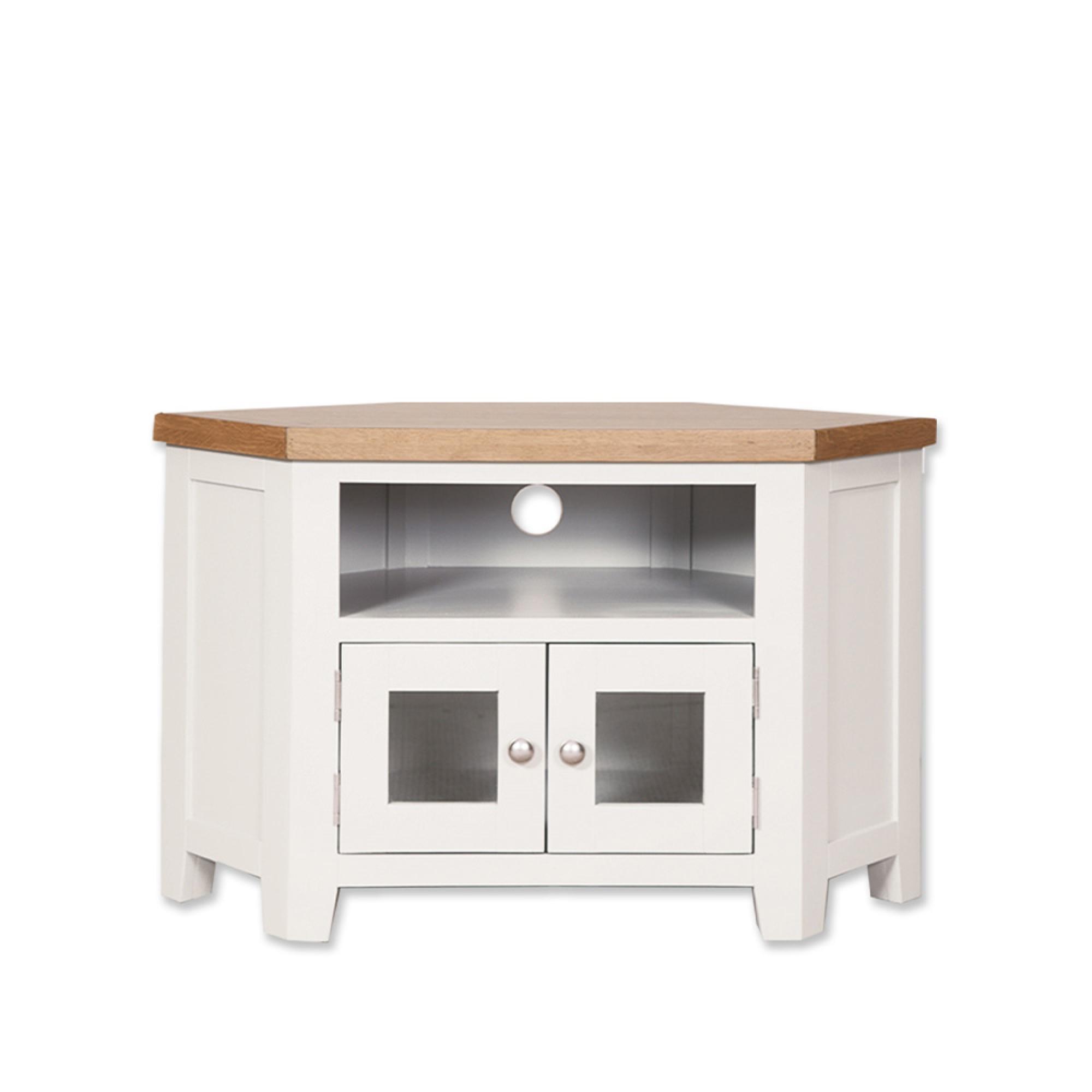 Melbourne TV Cabinet - 105cm - Glazed - White and Wood