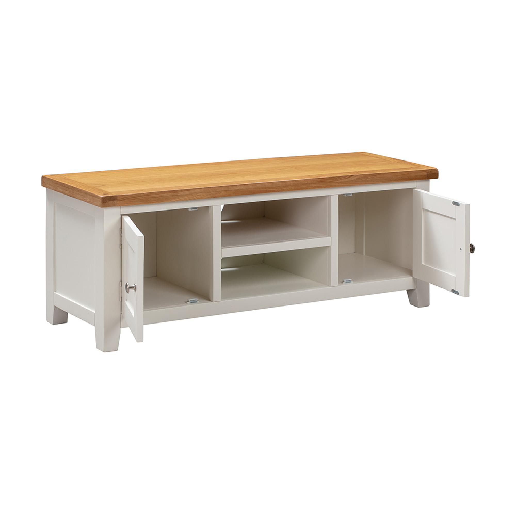 Melbourne TV Unit - 134cm - White and Wood