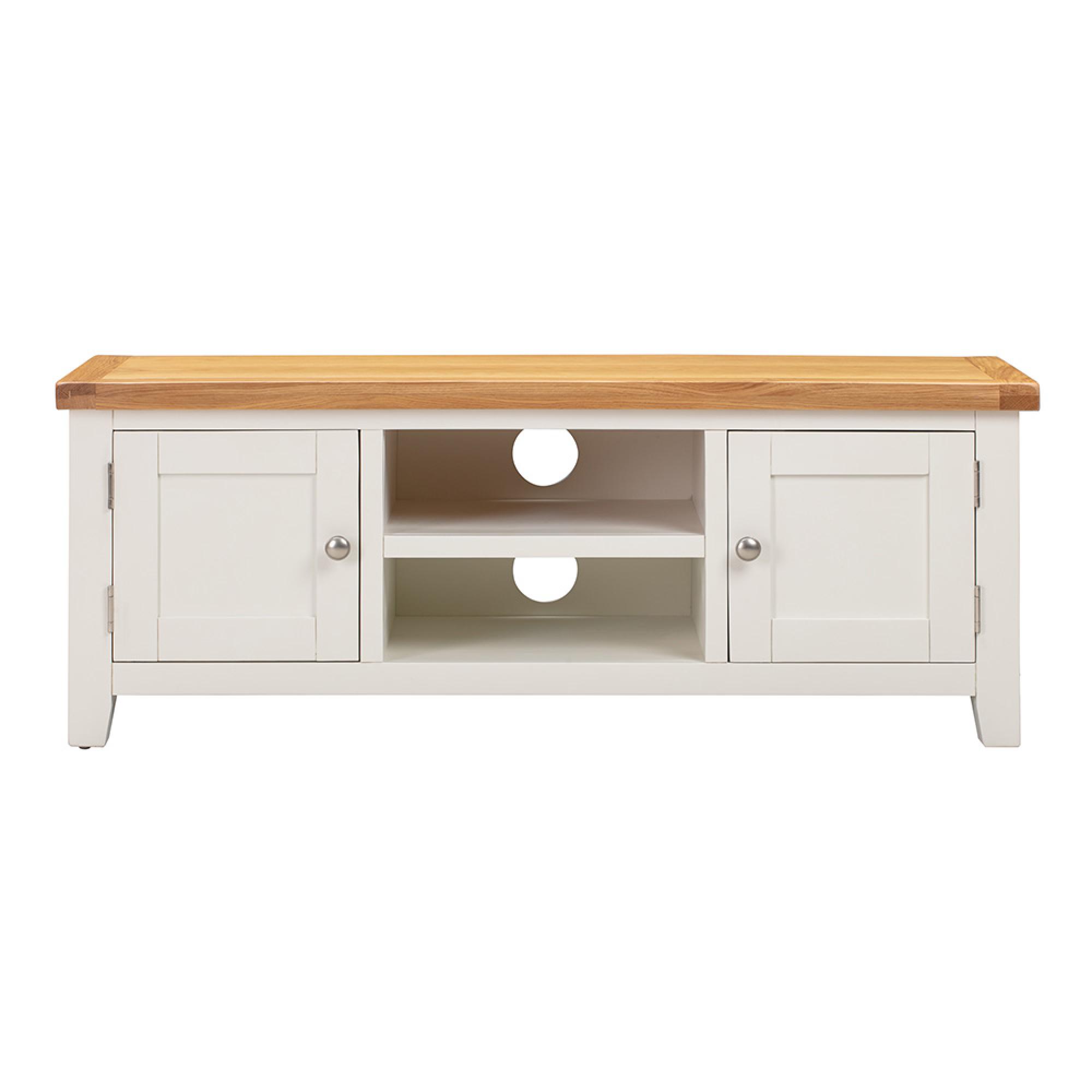 Melbourne TV Unit - 134cm - White and Wood