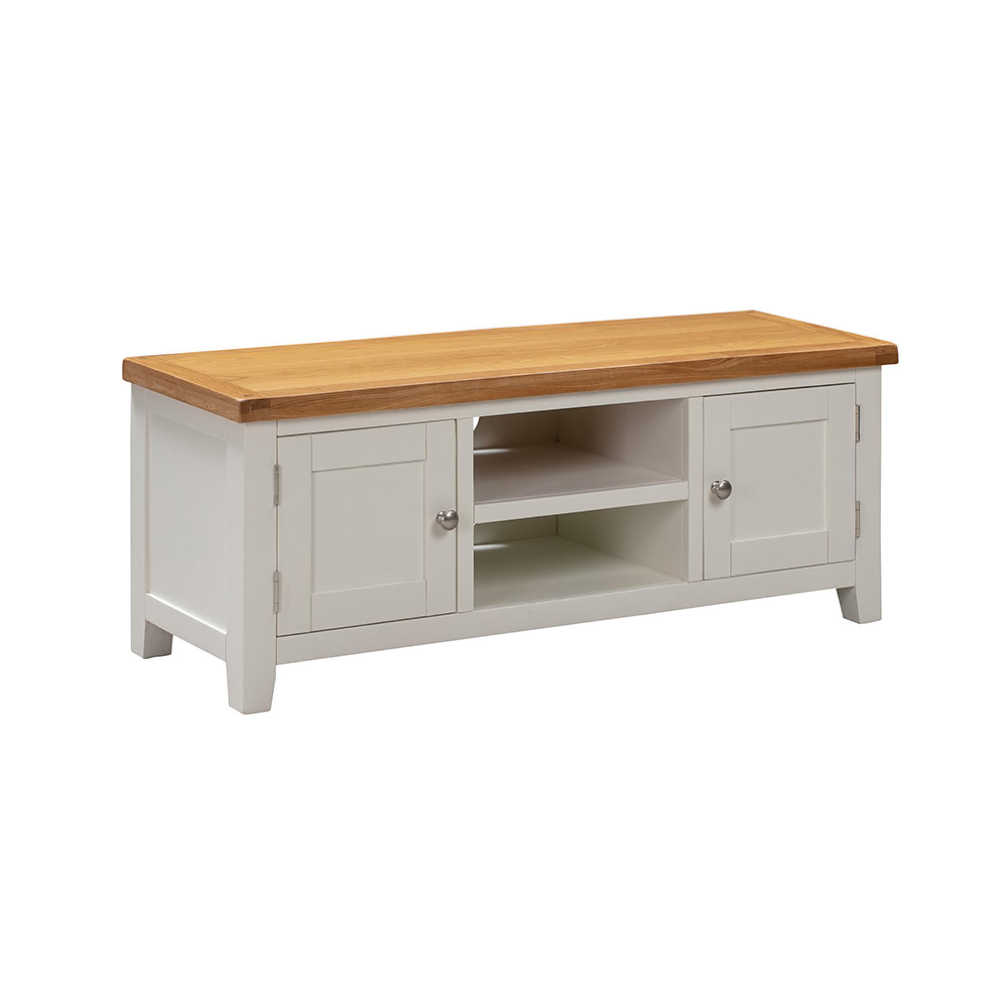 Melbourne TV Unit - 134cm - White and Wood