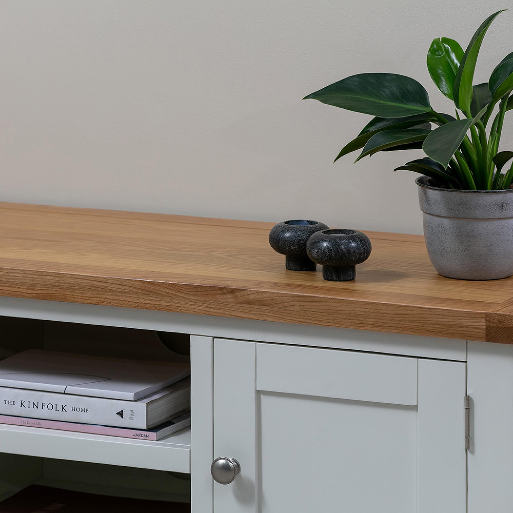 Melbourne TV Unit - 134cm - White and Wood