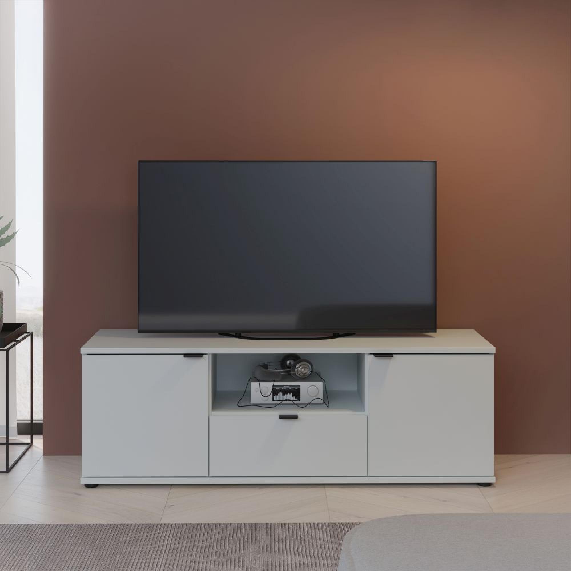 Ganymede TV Unit - 2 Door - 1 Drawer - 129.8cm - Light Grey