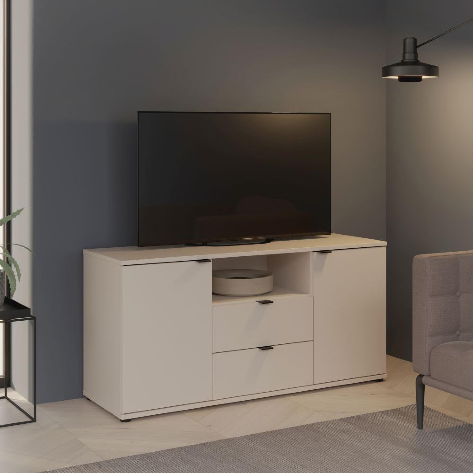 Ganymede TV Unit - 2 Door - 2 Drawer - 129.8cm - Sand
