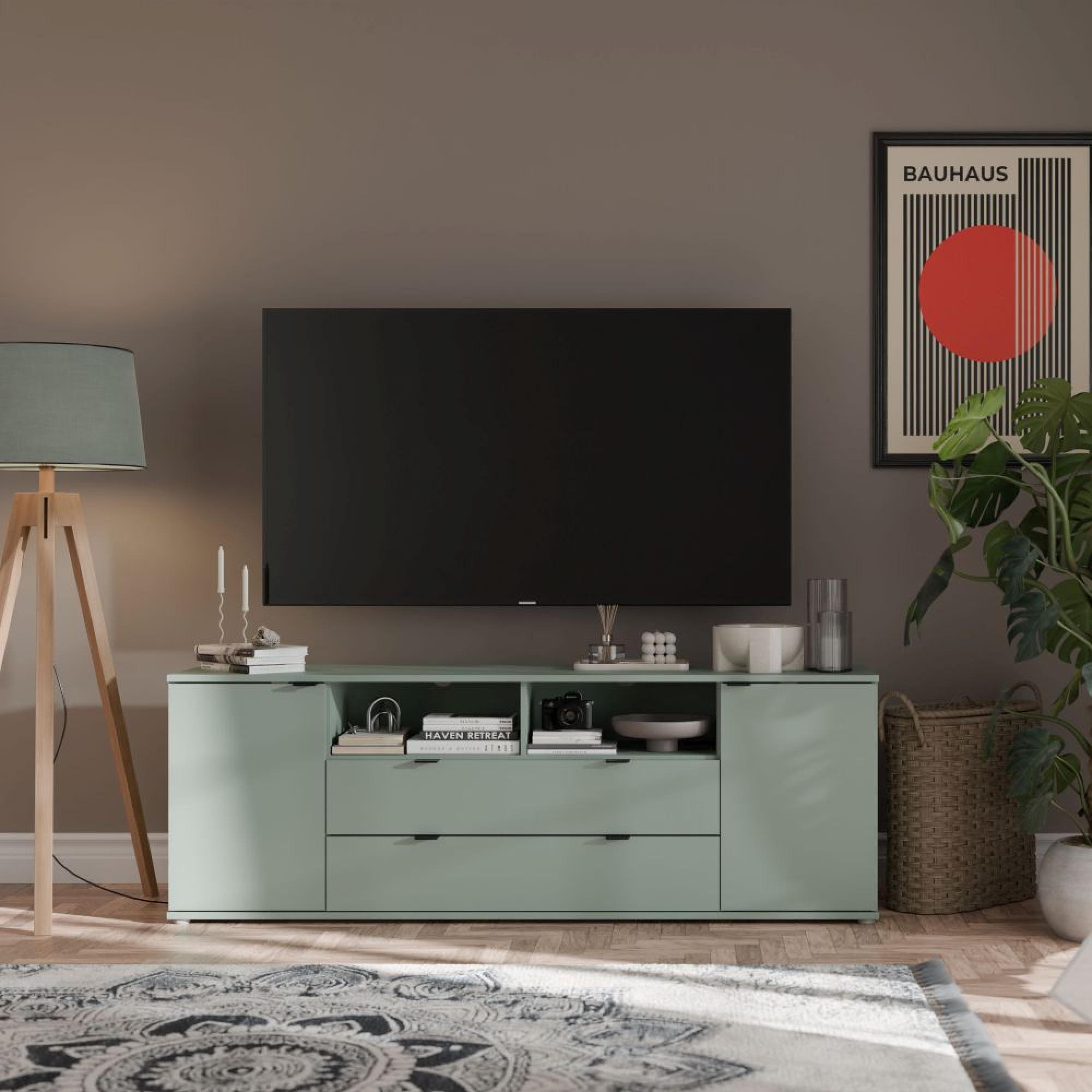 Ganymede TV Unit - 2 Door - 2 Drawer - Wide - 179.5cm - Sage Green