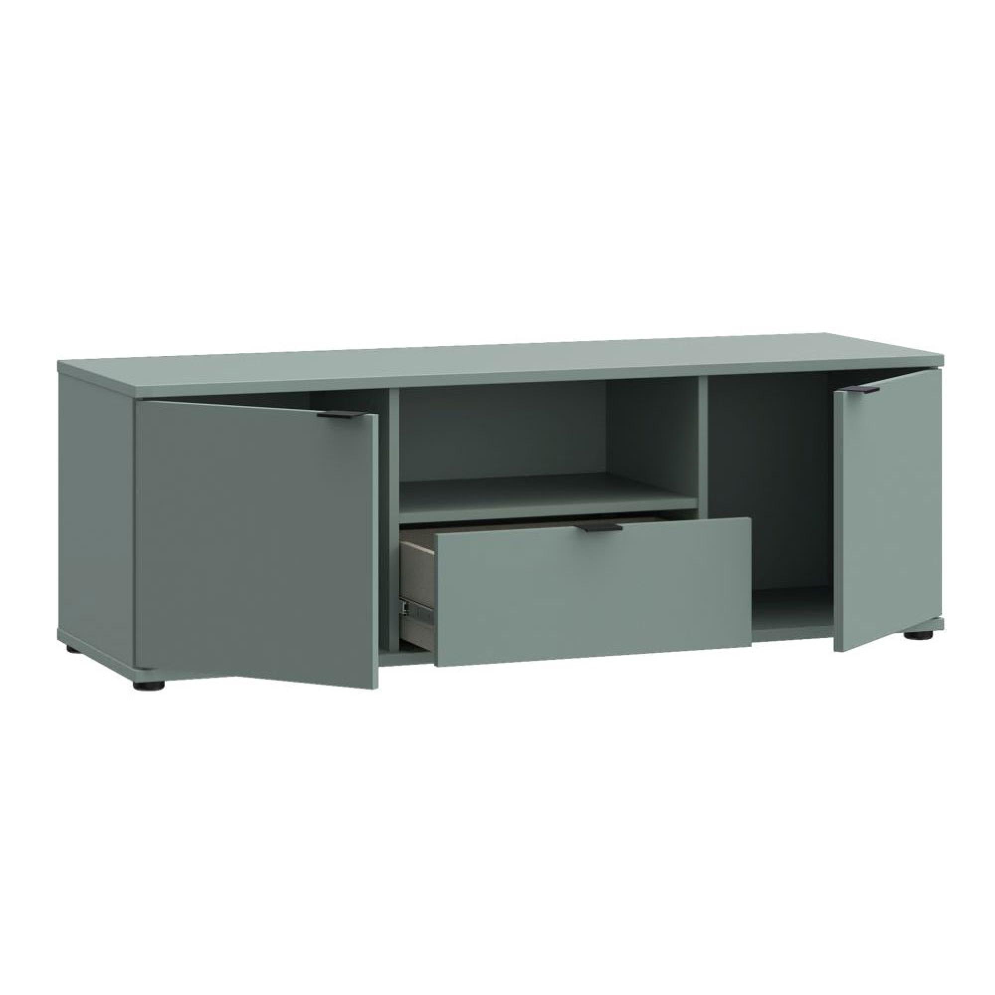 Ganymede TV Unit - 2 Door - 1 Drawer - 129.8cm - Sage Green