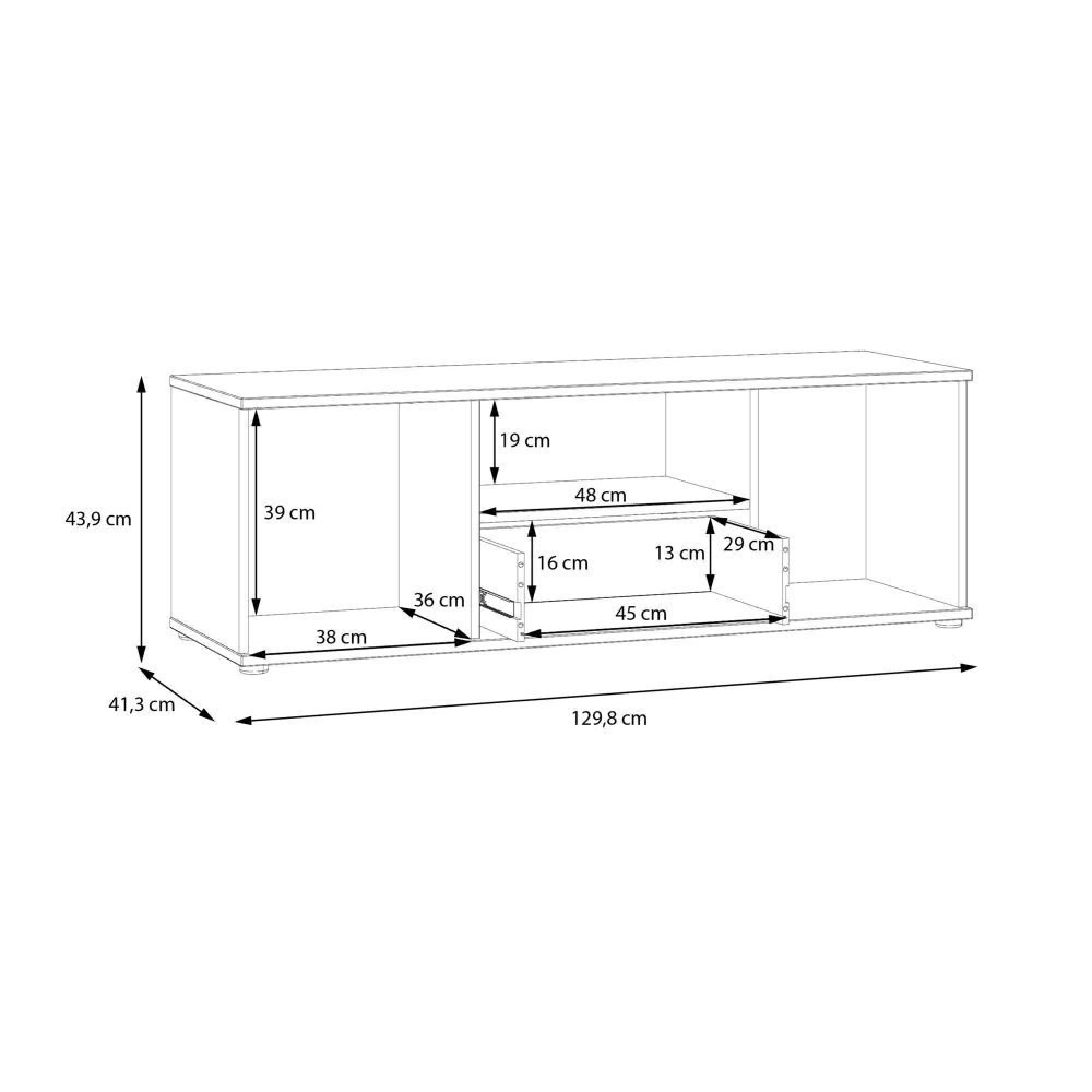 Ganymede TV Unit - 2 Door - 1 Drawer - 129.8cm - Sage Green