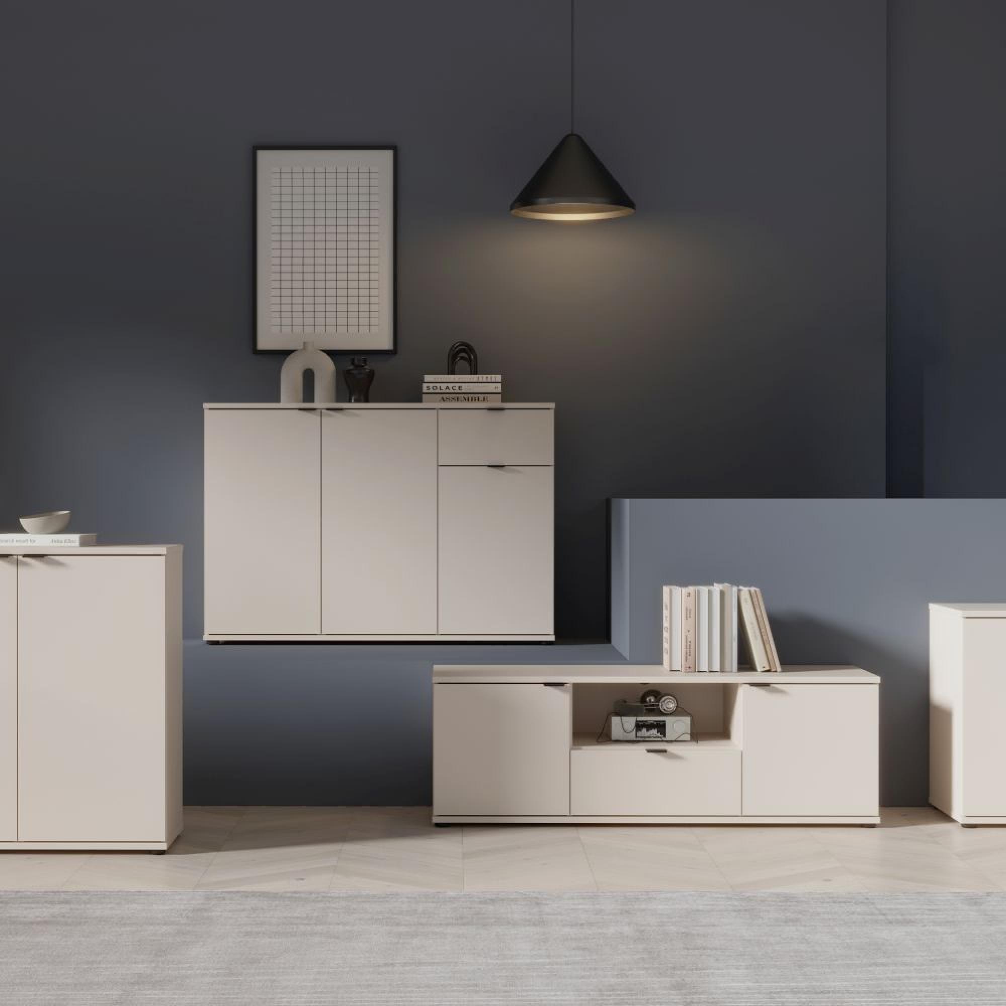 Ganymede TV Unit - 2 Door - 1 Drawer - 129.8cm - Sand