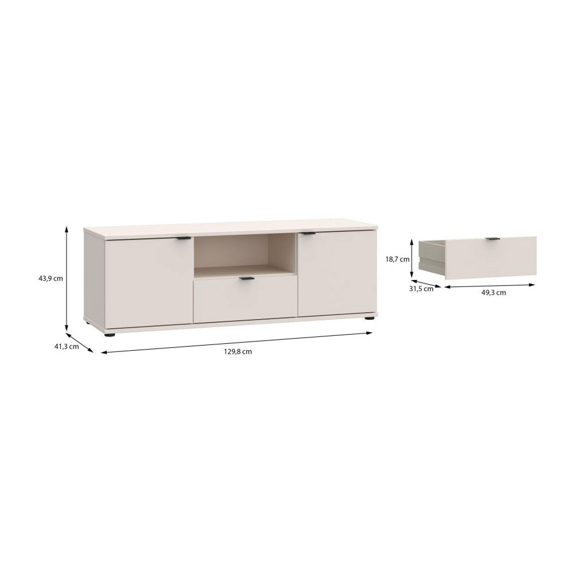 Ganymede TV Unit - 2 Door - 1 Drawer - 129.8cm - Sand