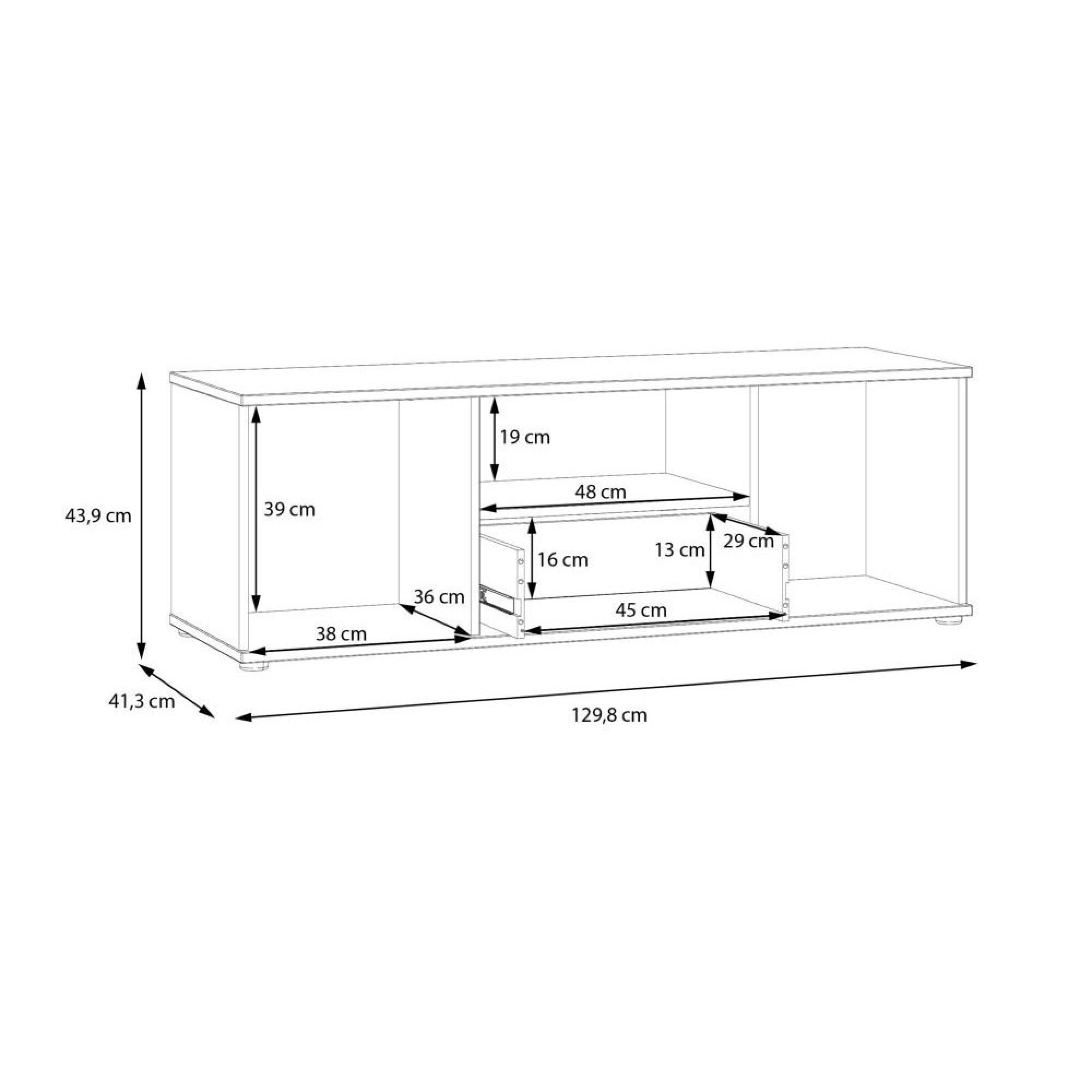 Ganymede TV Unit - 2 Door - 1 Drawer - 129.8cm - Sand