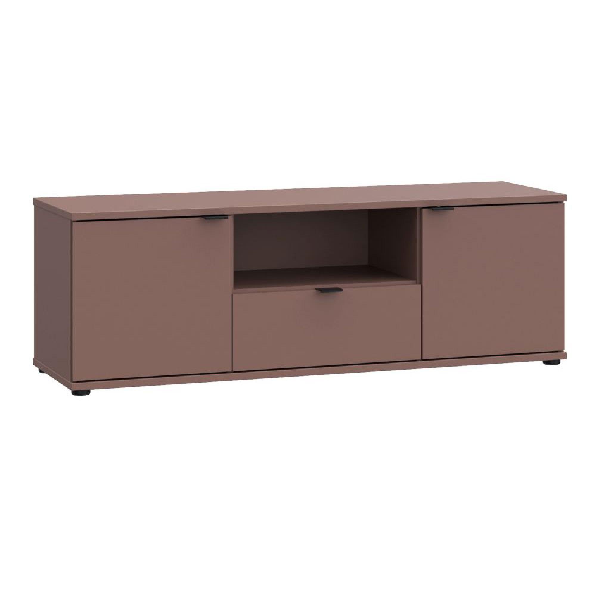 Ganymede TV Unit - 2 Door - 1 Drawer - 129.8cm - Terracotta