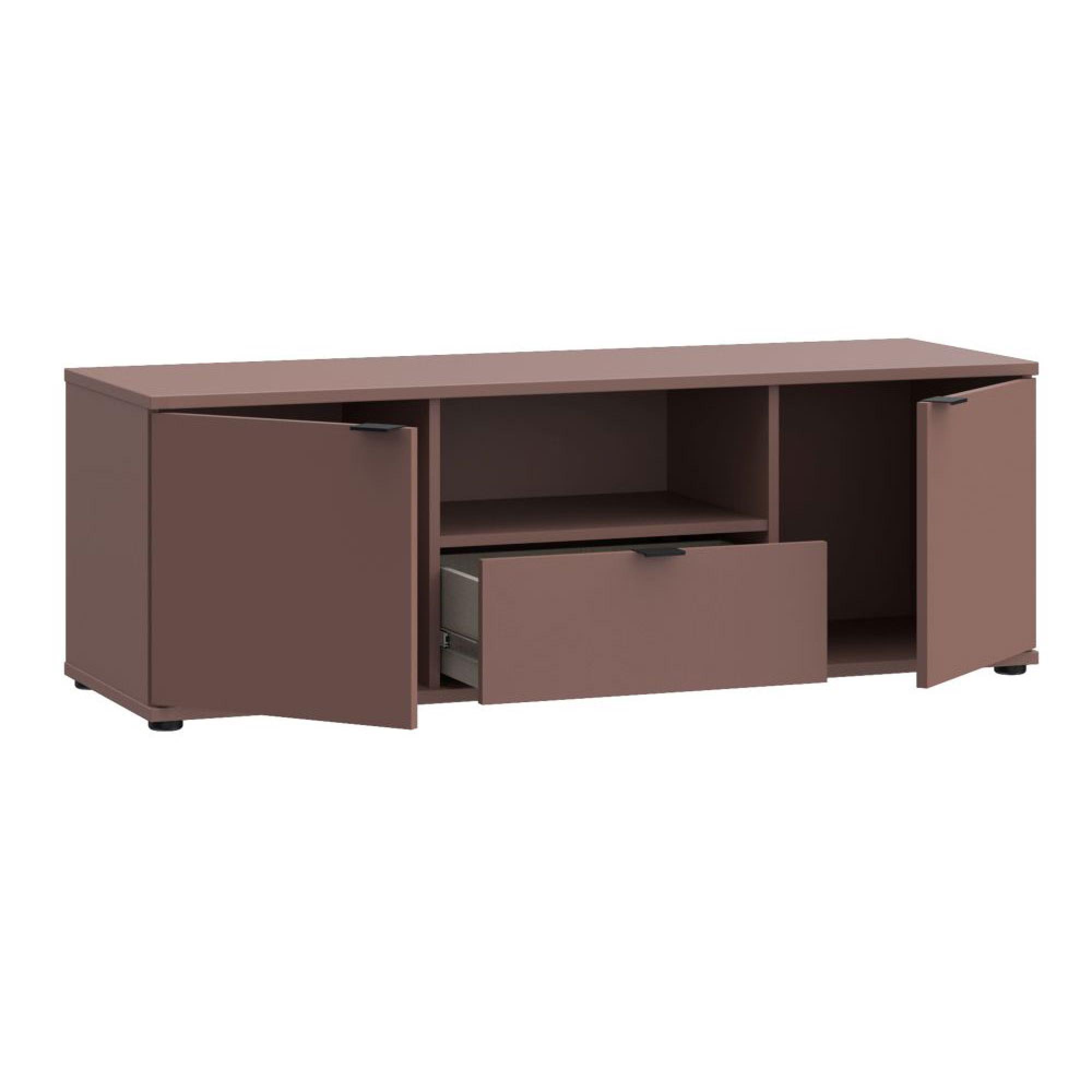 Ganymede TV Unit - 2 Door - 1 Drawer - 129.8cm - Terracotta