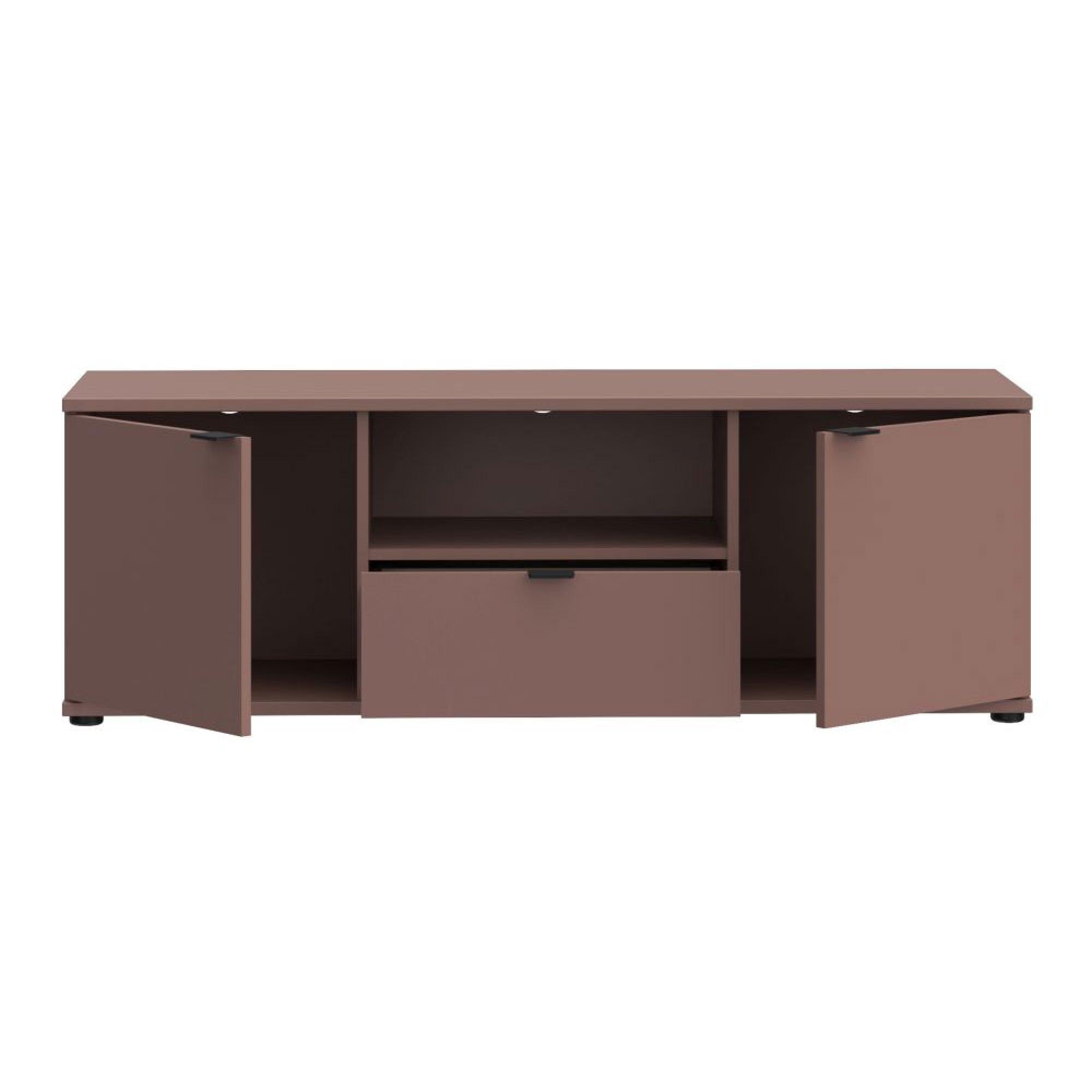 Ganymede TV Unit - 2 Door - 1 Drawer - 129.8cm - Terracotta