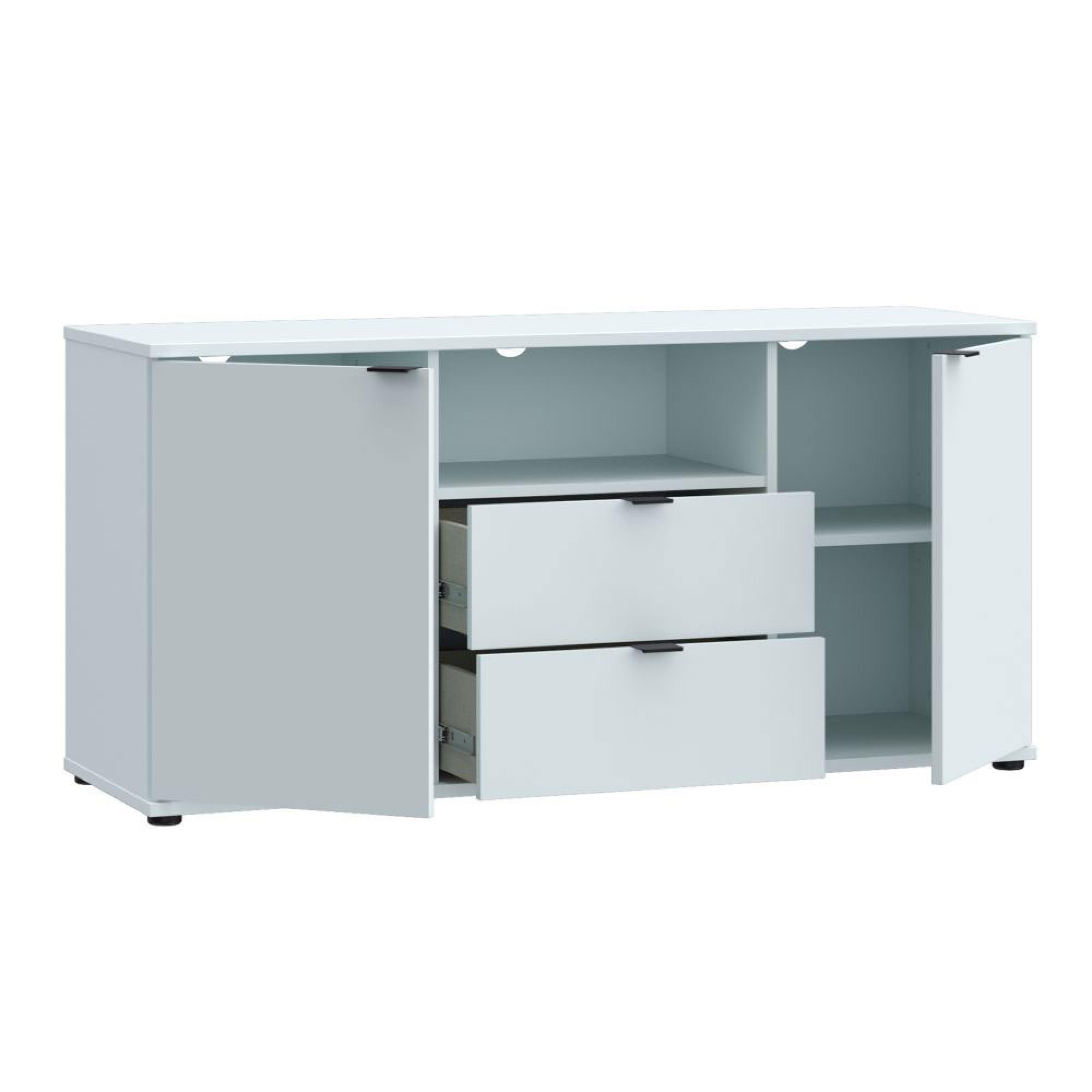Ganymede TV Unit - 2 Door - 2 Drawer - 129.8cm - Light Grey