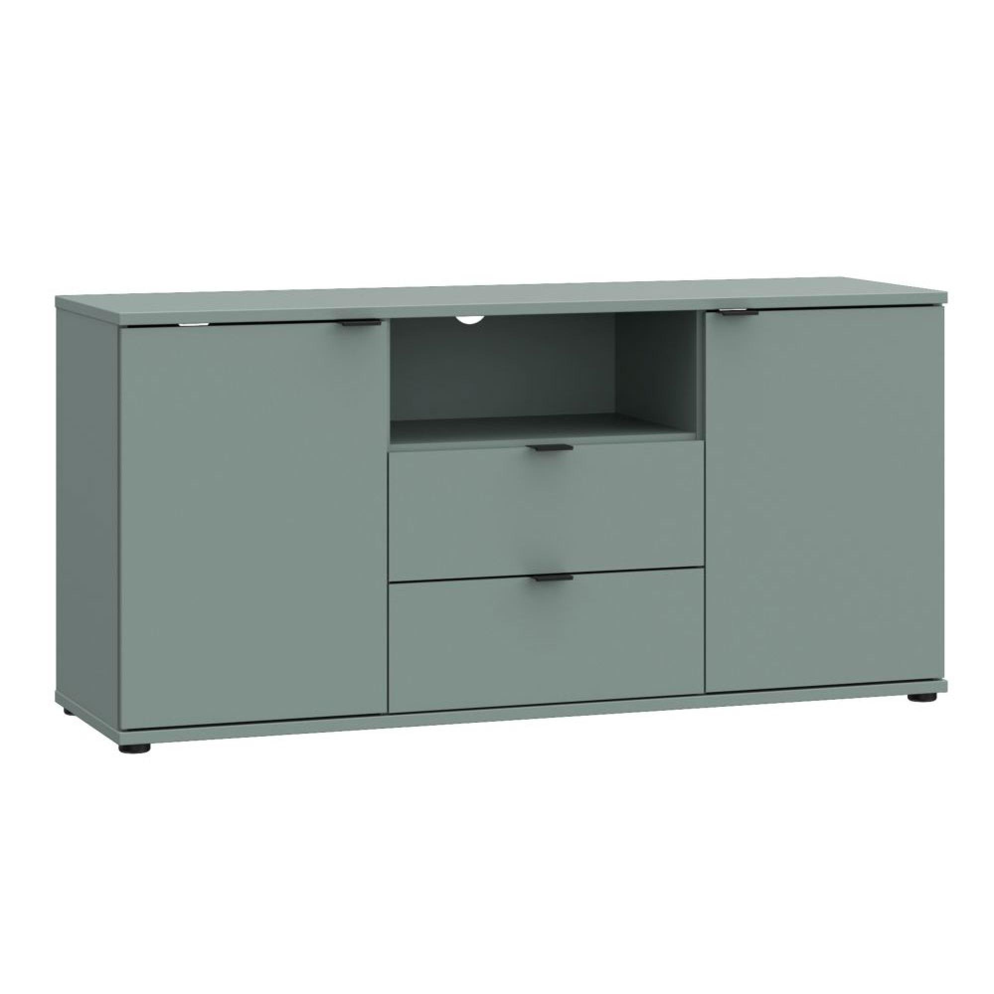 Ganymede TV Unit - 2 Door - 2 Drawer - 129.8cm - Sage Green