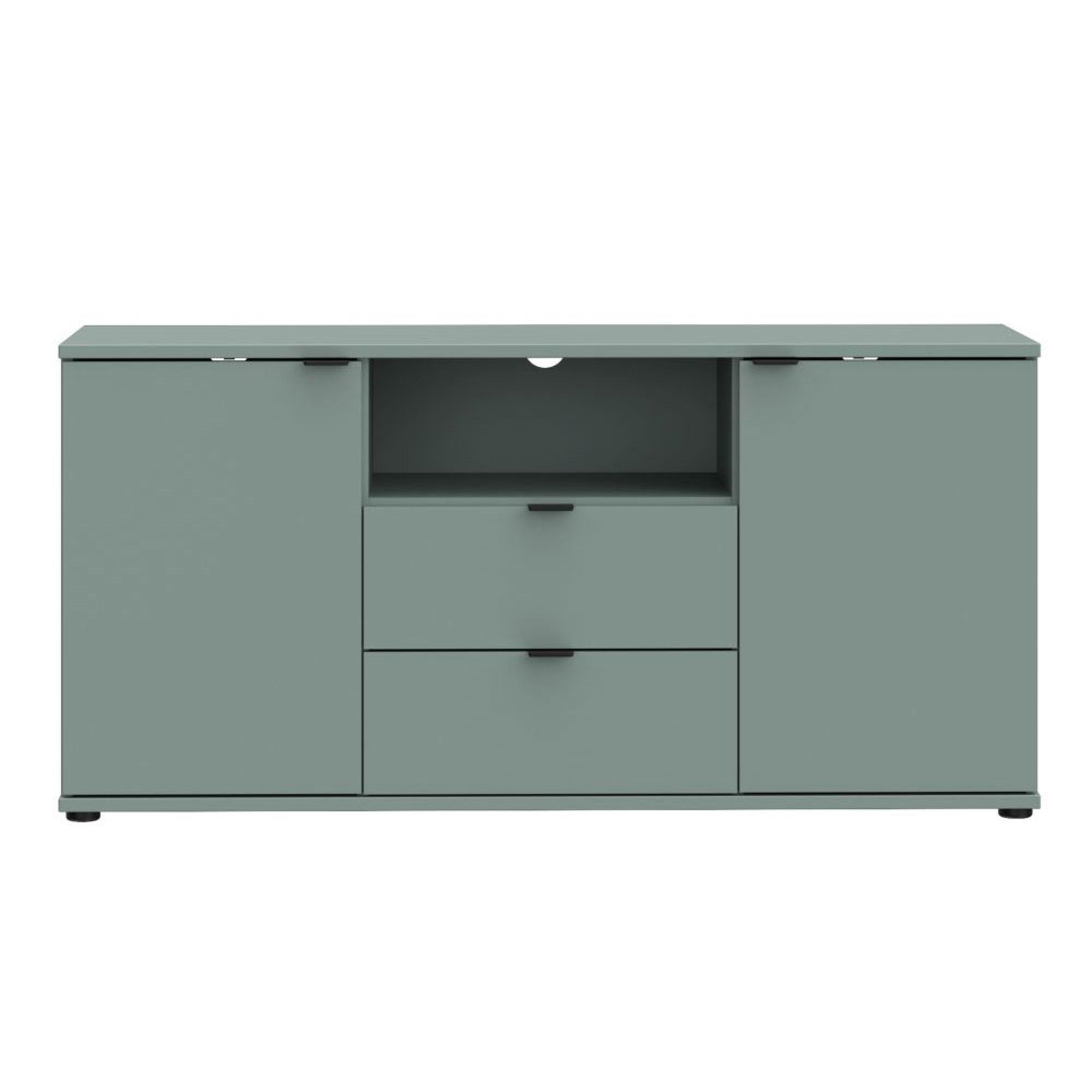 Ganymede TV Unit - 2 Door - 2 Drawer - 129.8cm - Sage Green