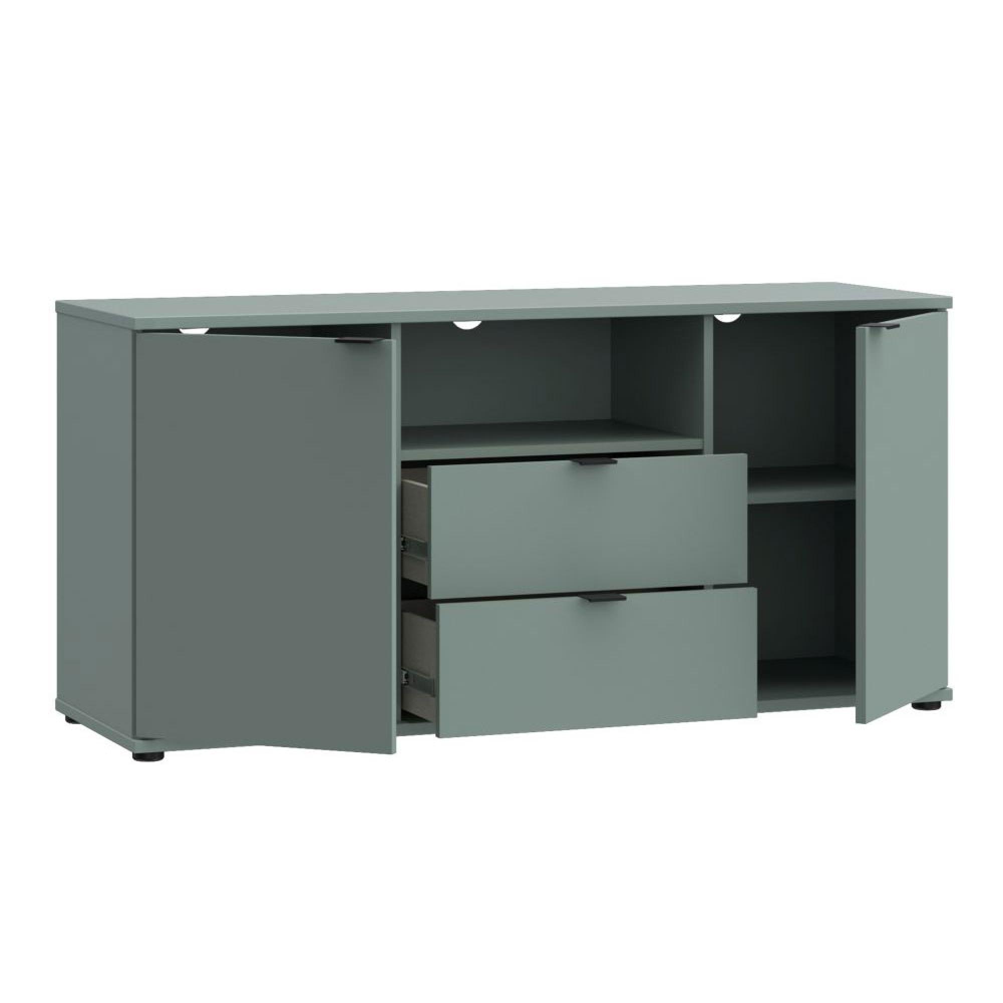 Ganymede TV Unit - 2 Door - 2 Drawer - 129.8cm - Sage Green