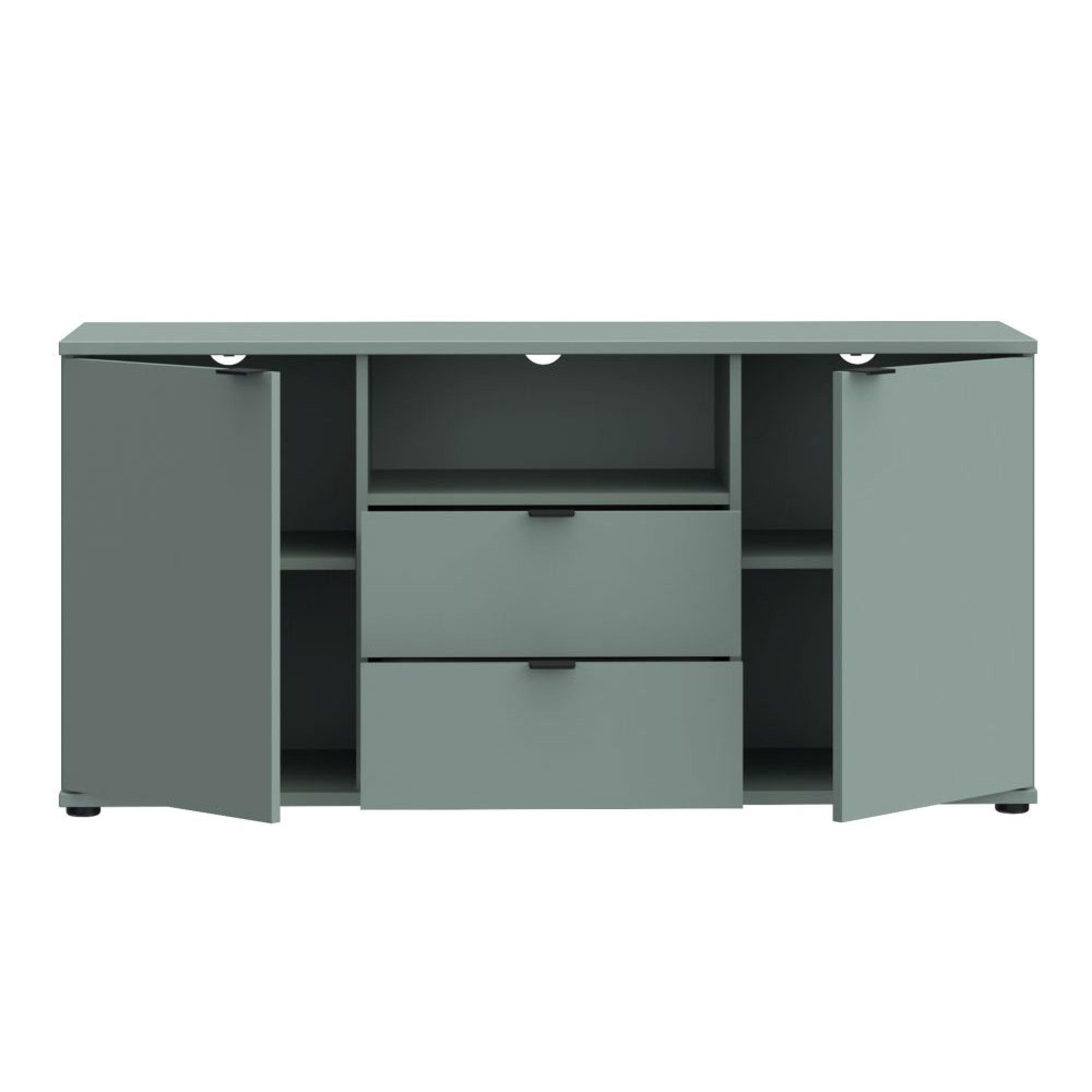 Ganymede TV Unit - 2 Door - 2 Drawer - 129.8cm - Sage Green