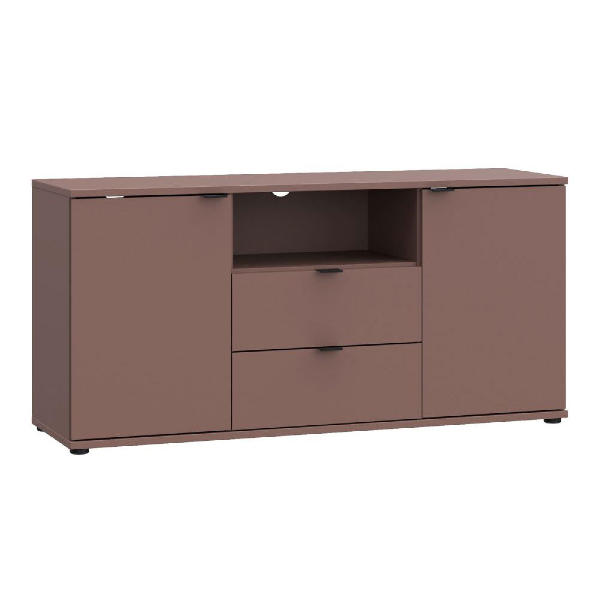 Ganymede TV Unit - 2 Door - 2 Drawer - 129.8cm - Terracotta