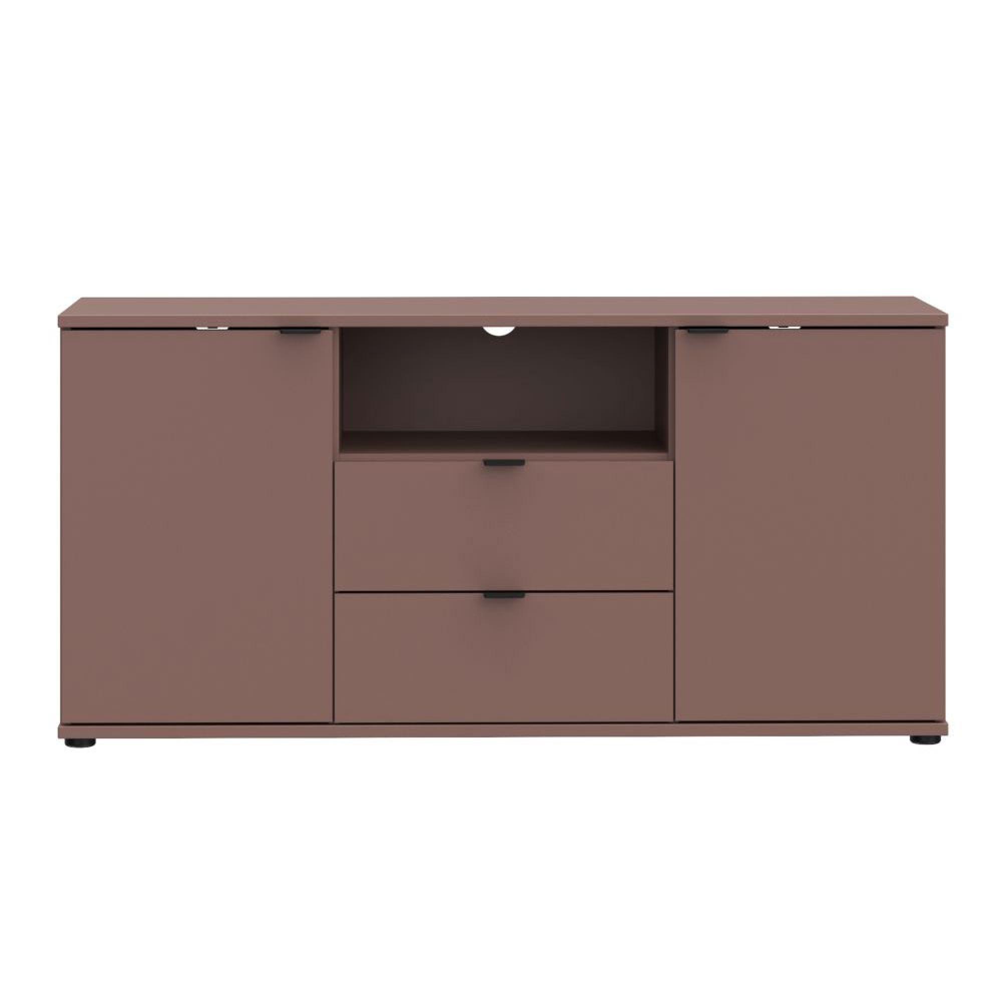 Ganymede TV Unit - 2 Door - 2 Drawer - 129.8cm - Terracotta