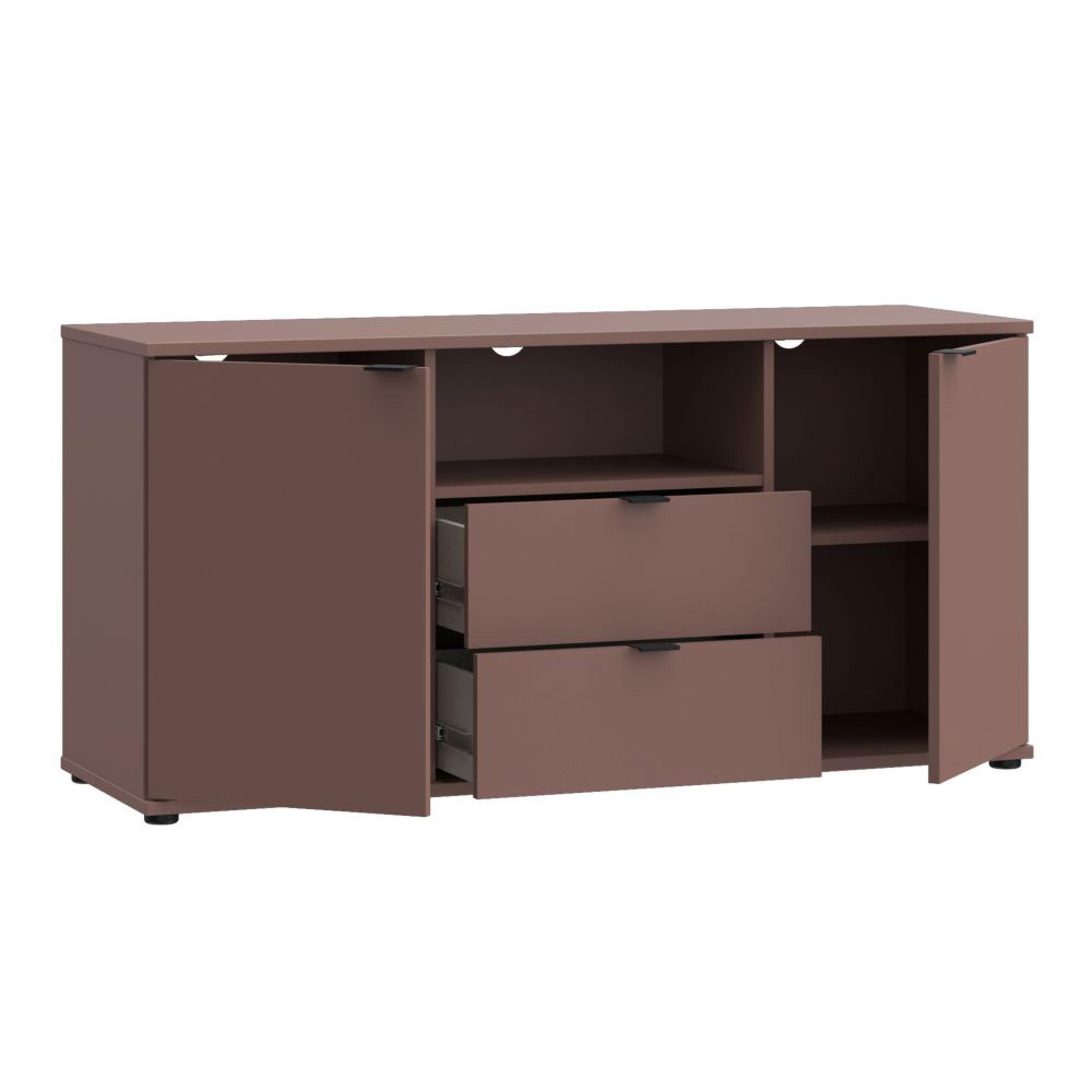 Ganymede TV Unit - 2 Door - 2 Drawer - 129.8cm - Terracotta