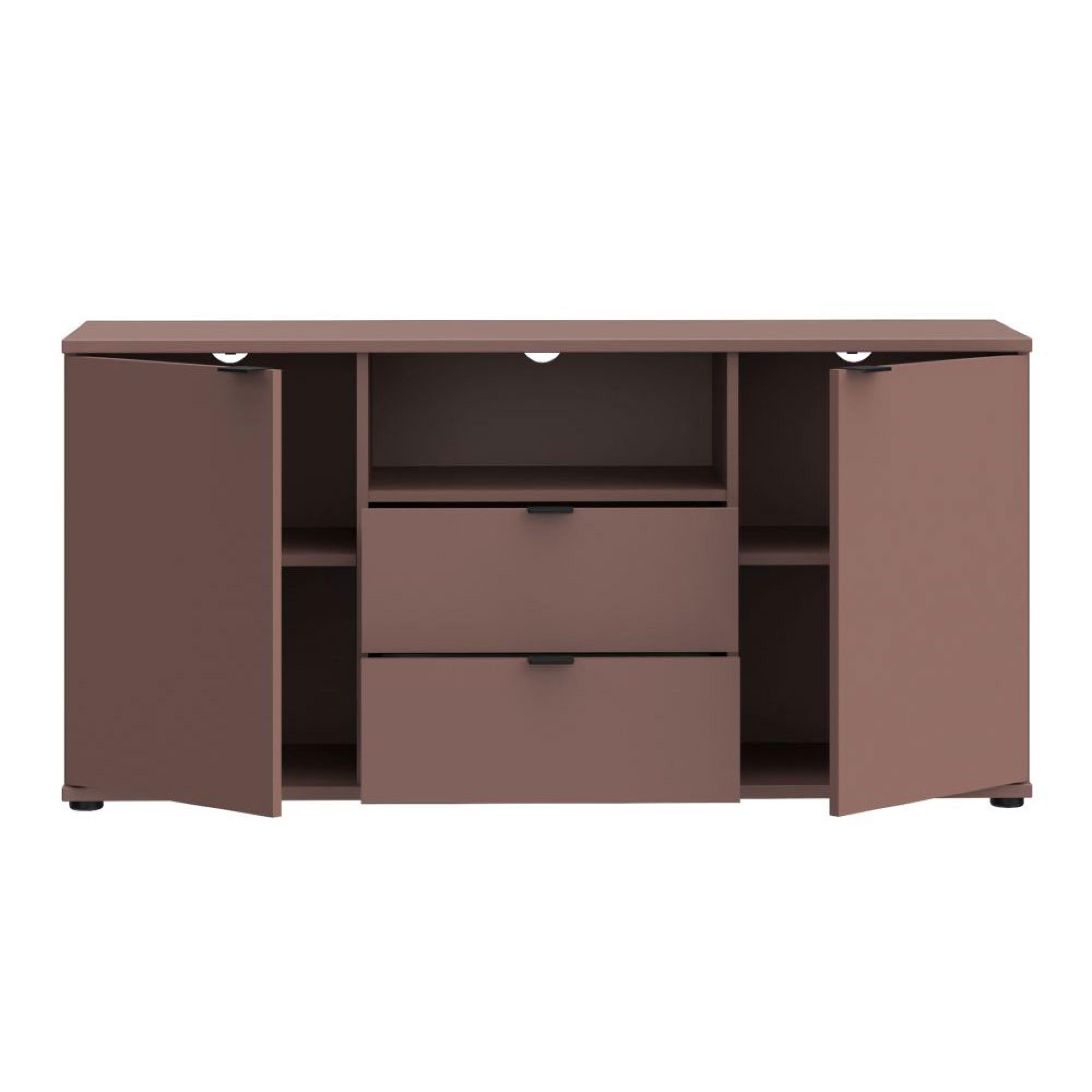 Ganymede TV Unit - 2 Door - 2 Drawer - 129.8cm - Terracotta