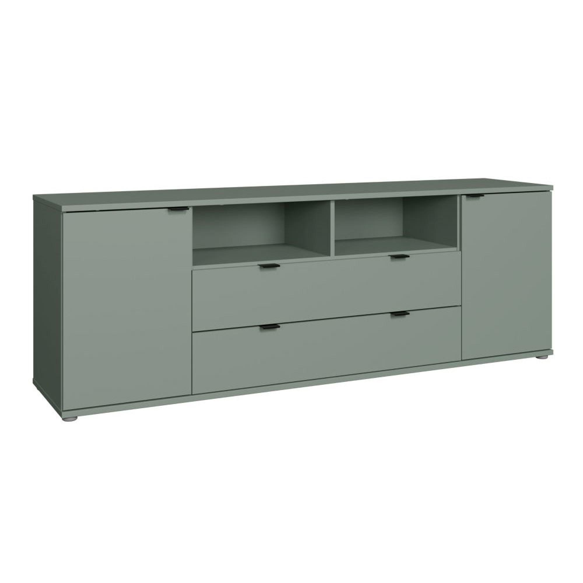 Ganymede TV Unit - 2 Door - 2 Drawer - Wide - 179.5cm - Sage Green