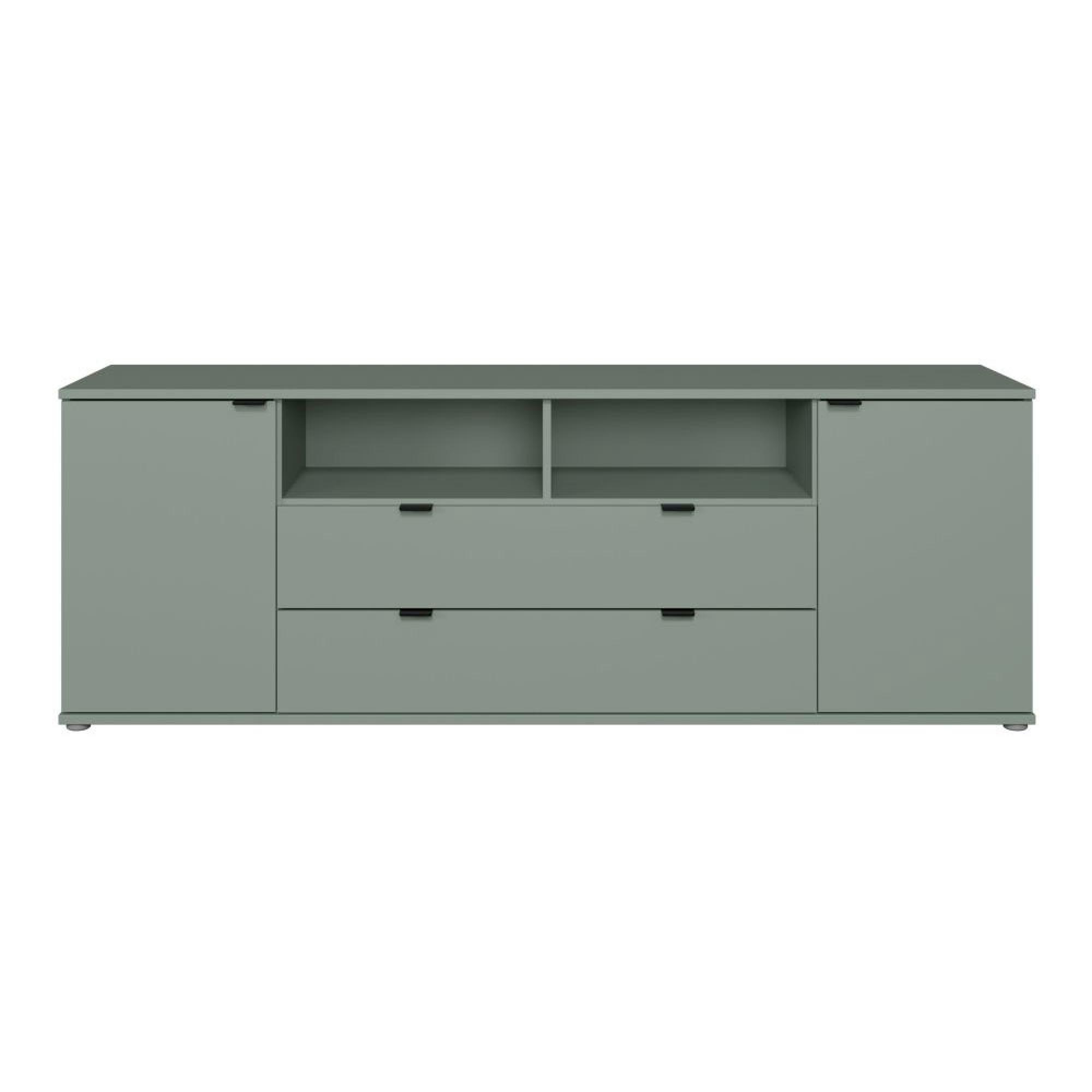 Ganymede TV Unit - 2 Door - 2 Drawer - Wide - 179.5cm - Sage Green