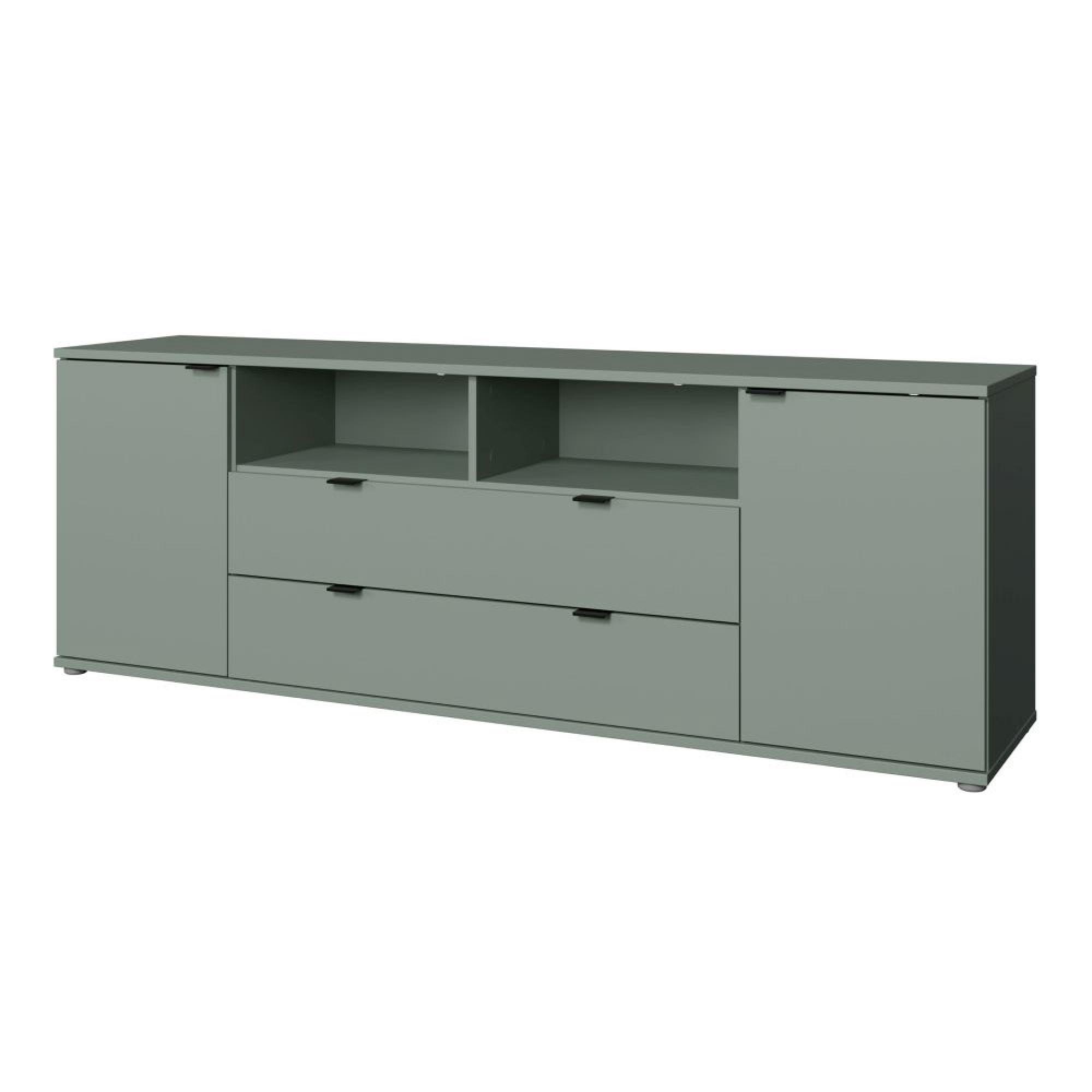 Ganymede TV Unit - 2 Door - 2 Drawer - Wide - 179.5cm - Sage Green