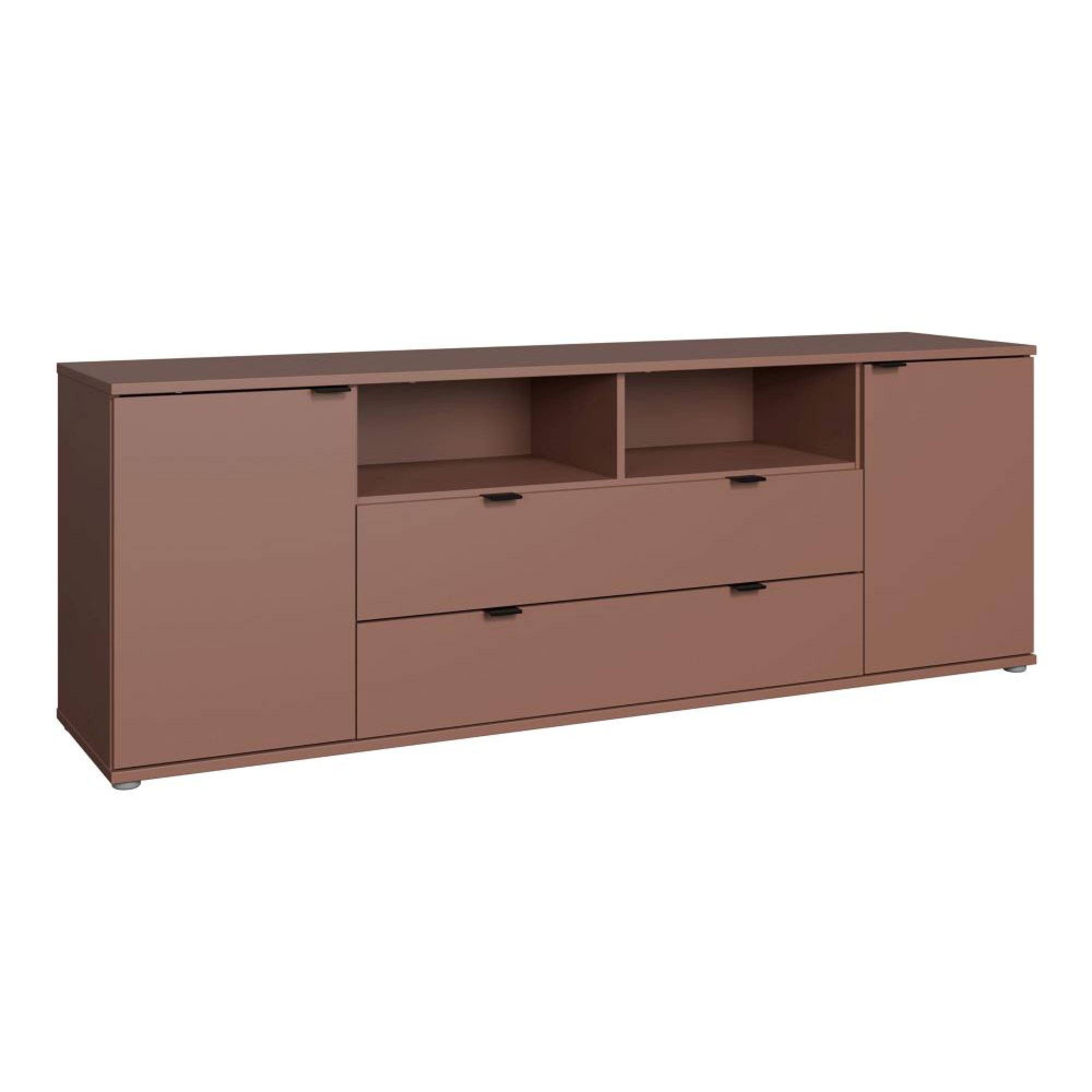 Ganymede TV Unit - 2 Door - 2 Drawer - Wide - 179.5cm - Terracotta