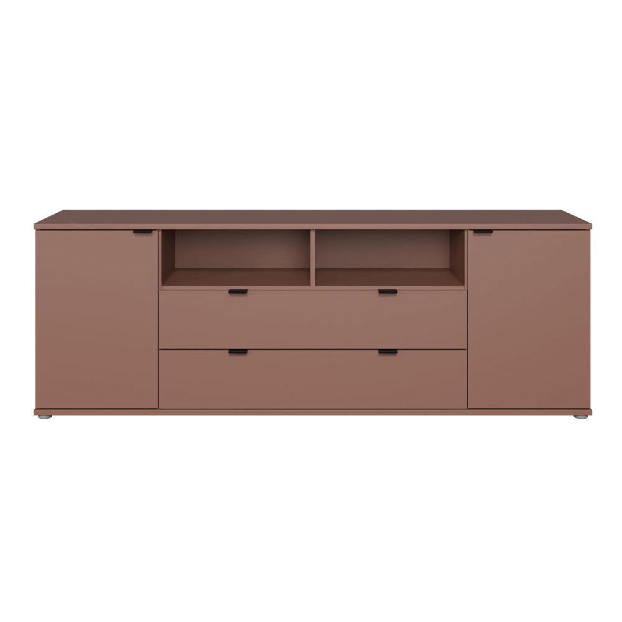Ganymede TV Unit - 2 Door - 2 Drawer - Wide - 179.5cm - Terracotta