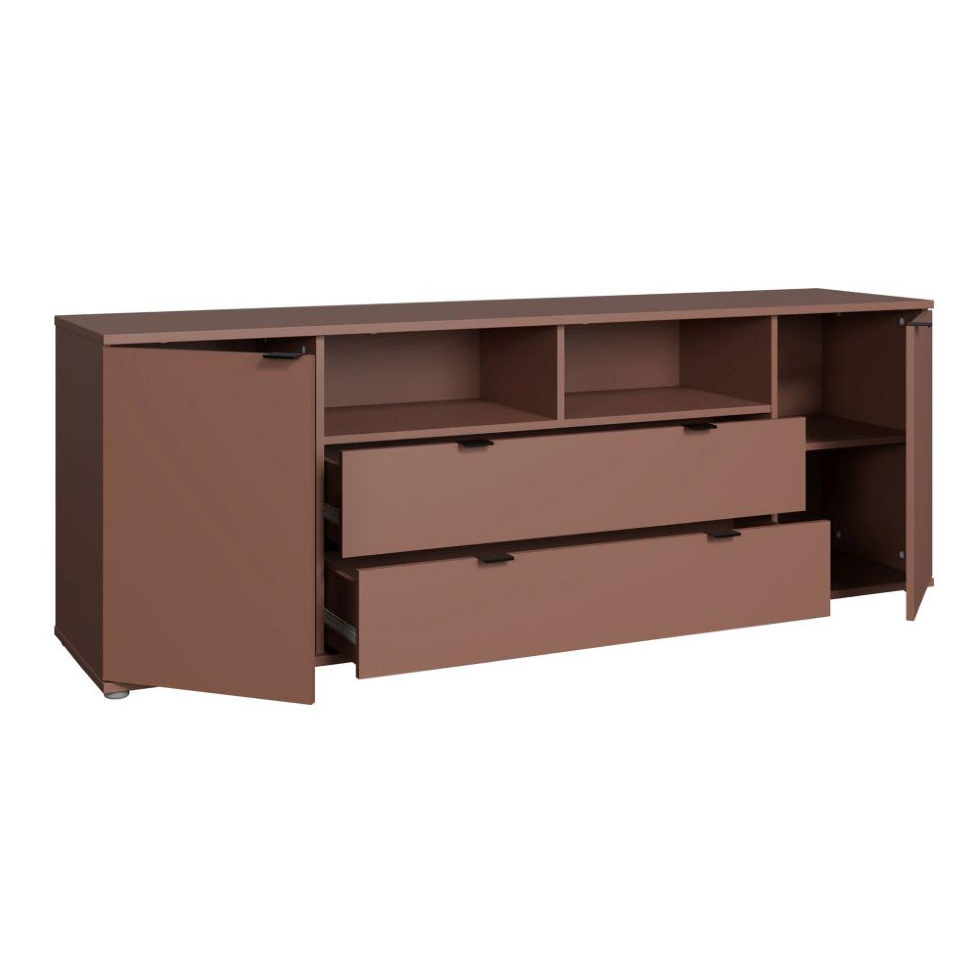 Ganymede TV Unit - 2 Door - 2 Drawer - Wide - 179.5cm - Terracotta