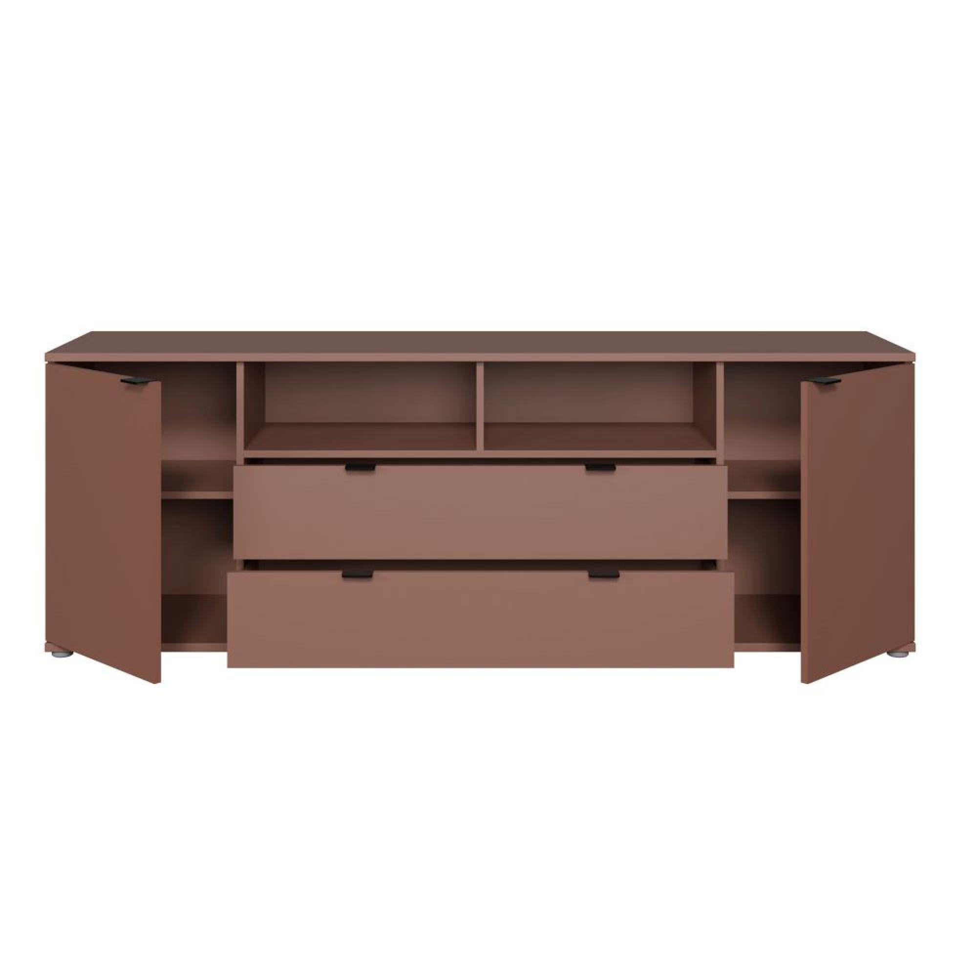Ganymede TV Unit - 2 Door - 2 Drawer - Wide - 179.5cm - Terracotta