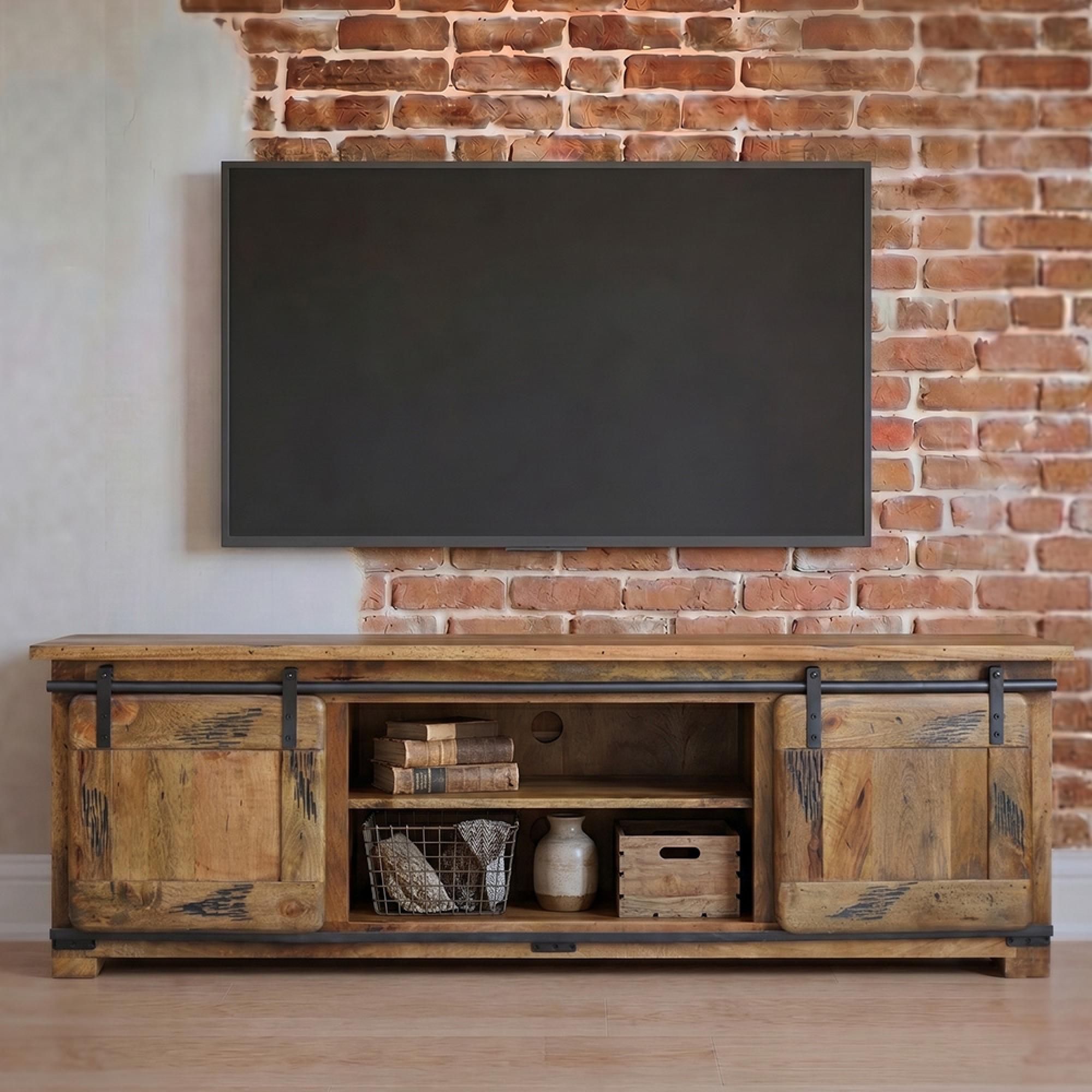 Raipur Works TV Unit - 180cm - Industrial Style Wooden