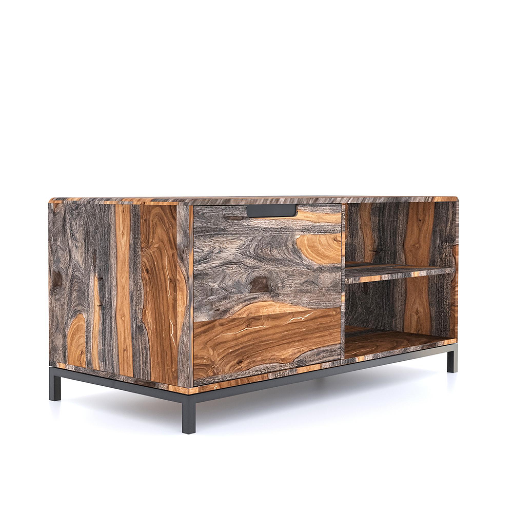 Goa TV Unit - 110cm - Dark Sheesham Wood