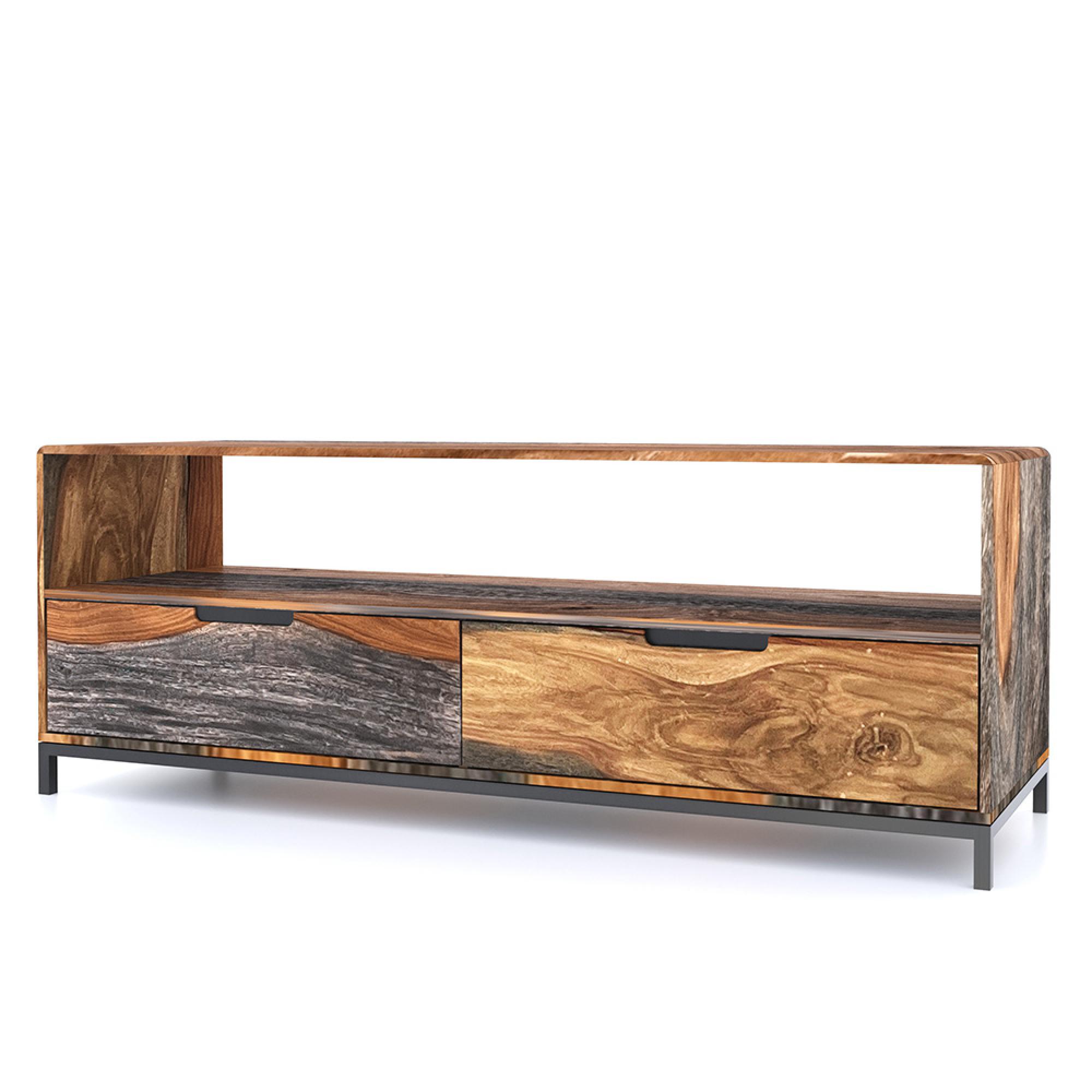 Goa TV Unit - 135cm - Dark Sheesham Wood