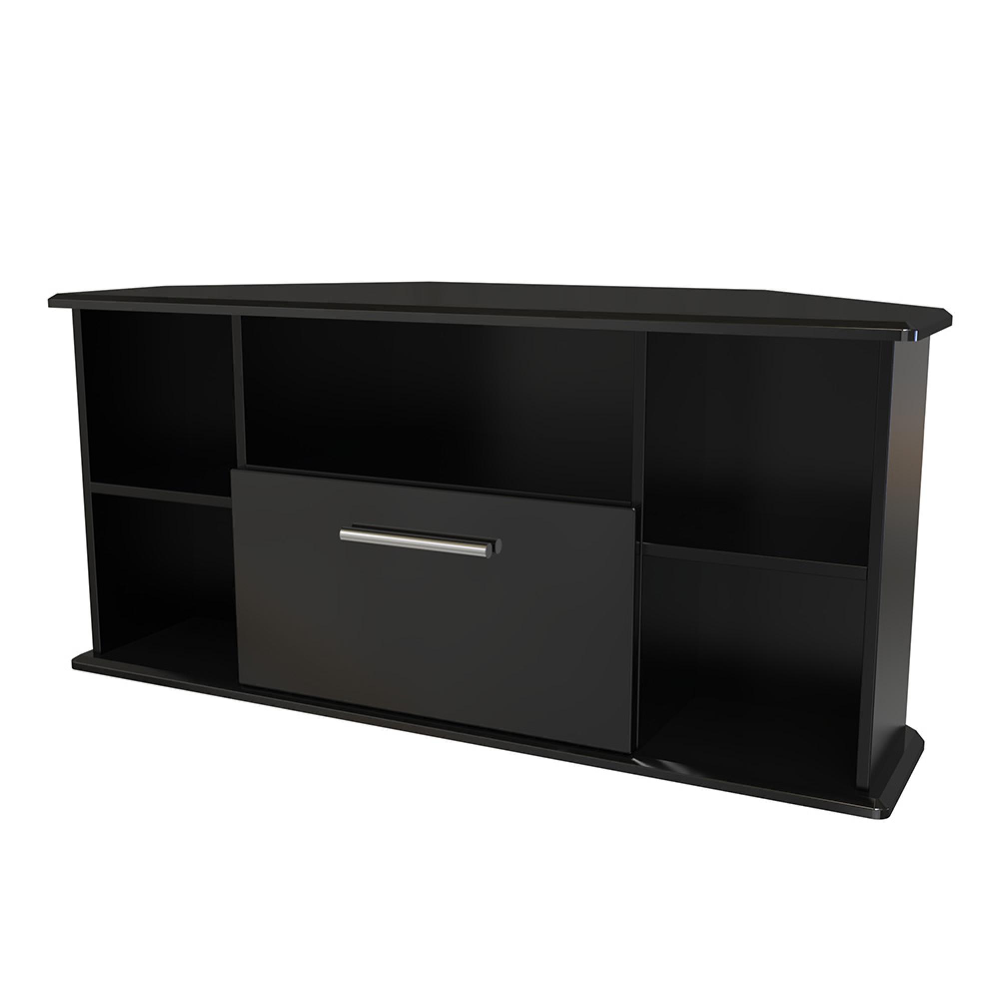 Knightsbridge Corner TV Unit - 115cm - Black Gloss