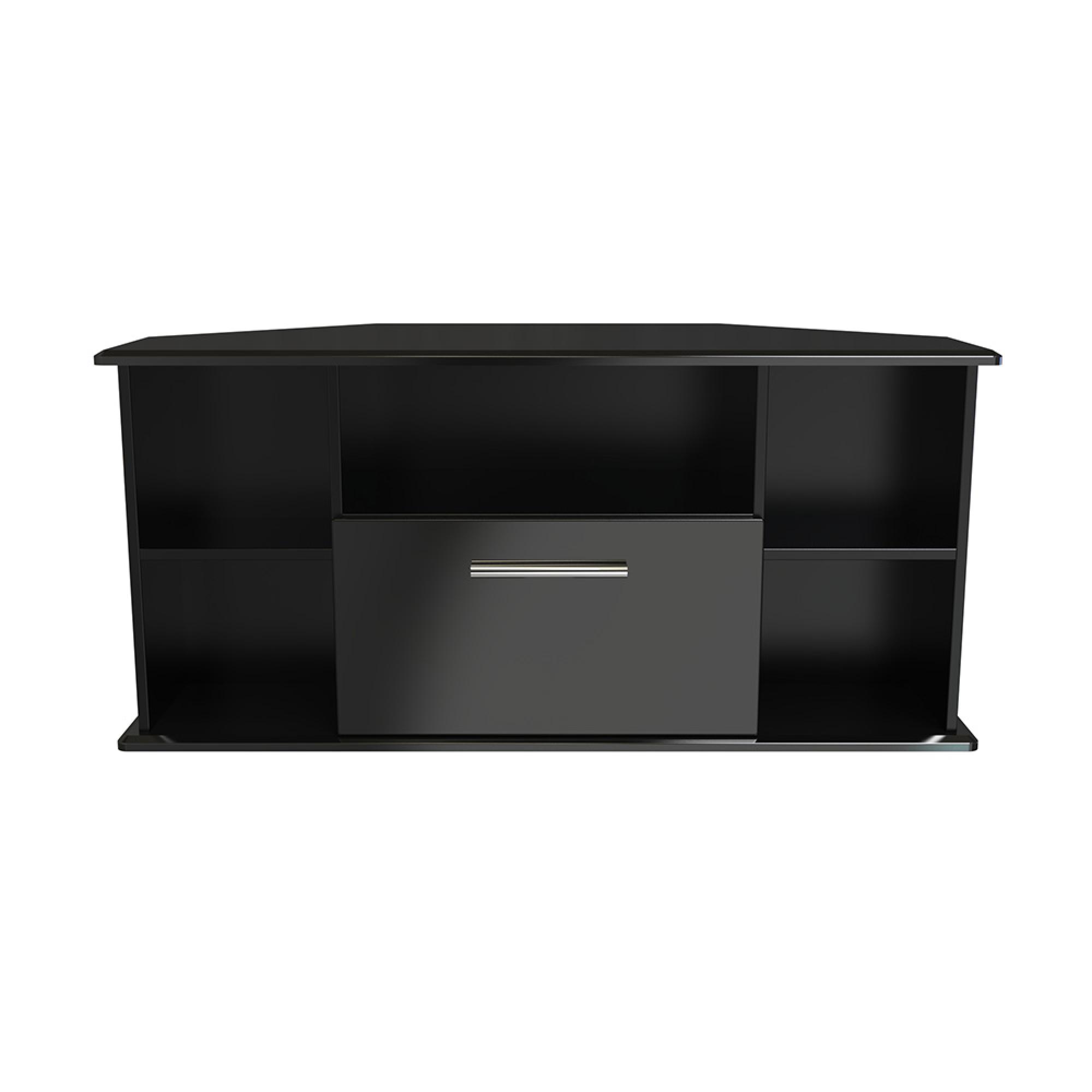 Knightsbridge Corner TV Unit - 115cm - Black Gloss